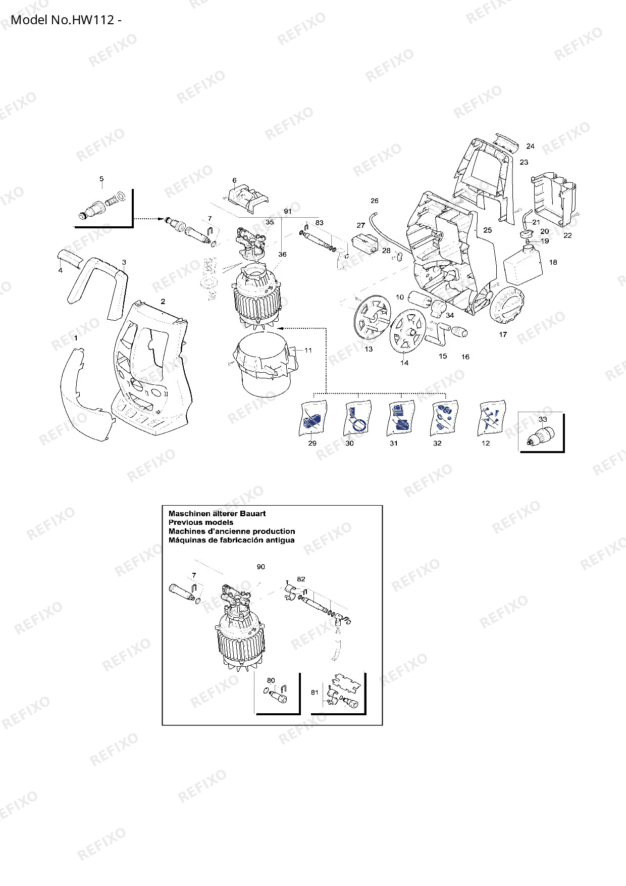 MAKITA HW112 — схема запчастей