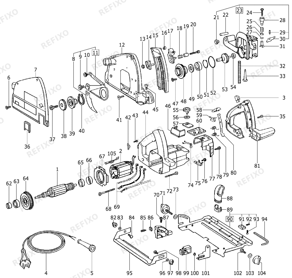Festool AT 65 E - ручная дисковая пила 487249 — схема запчастей