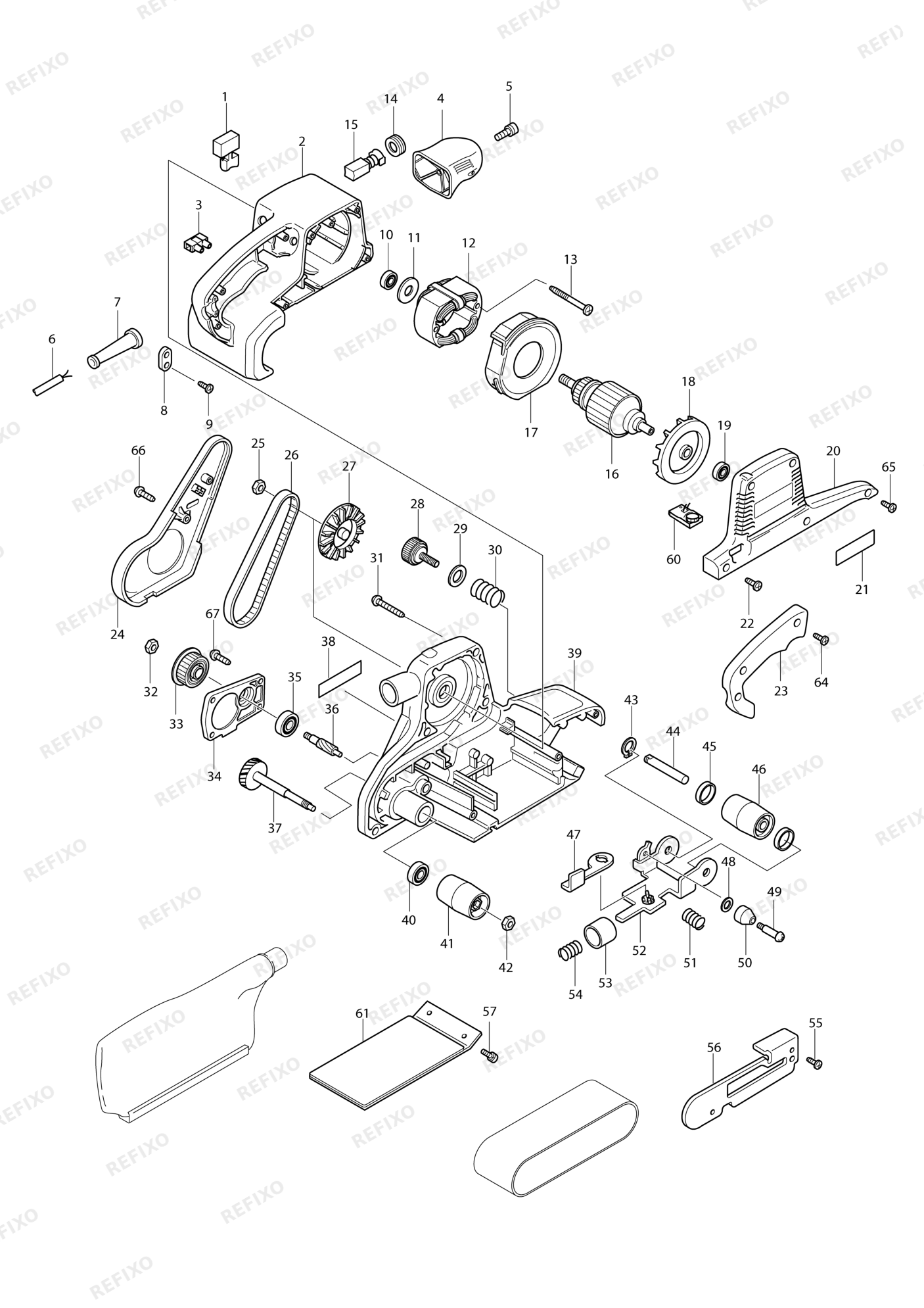 MAKITA 9920 — схема запчастей