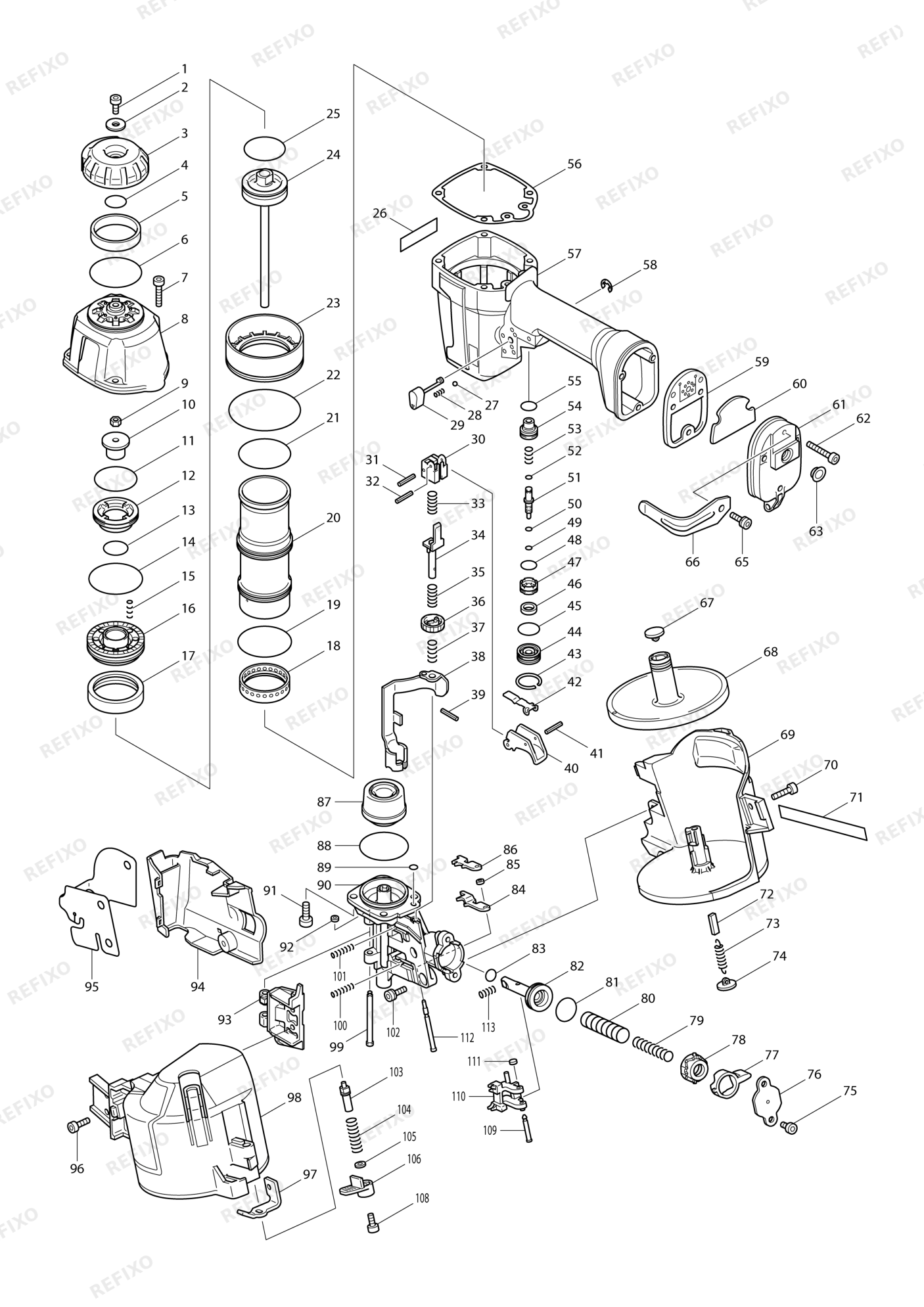 MAKITA AN621 — схема запчастей