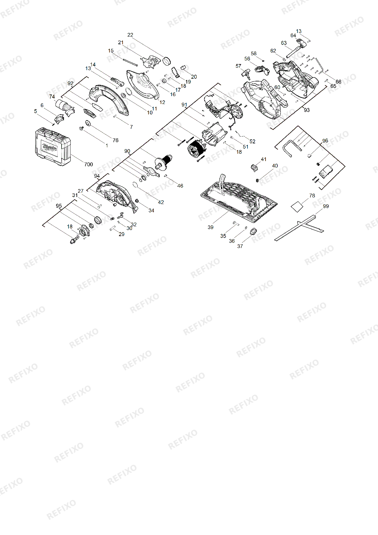 MILWAUKEE M18FCS66 0C 4933464725 4000467455 — схема запчастей