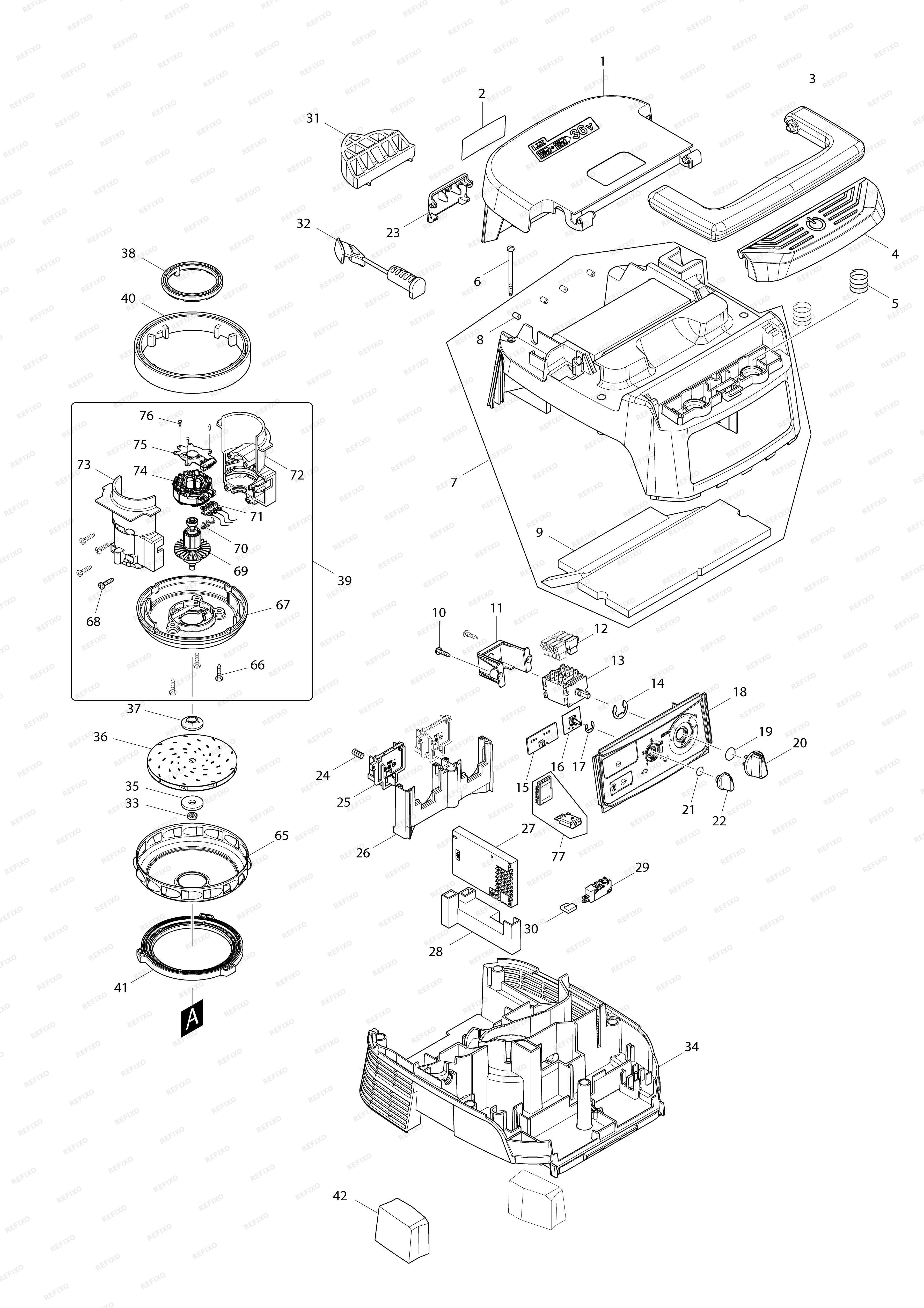 MAKITA DVC864L — схема запчастей