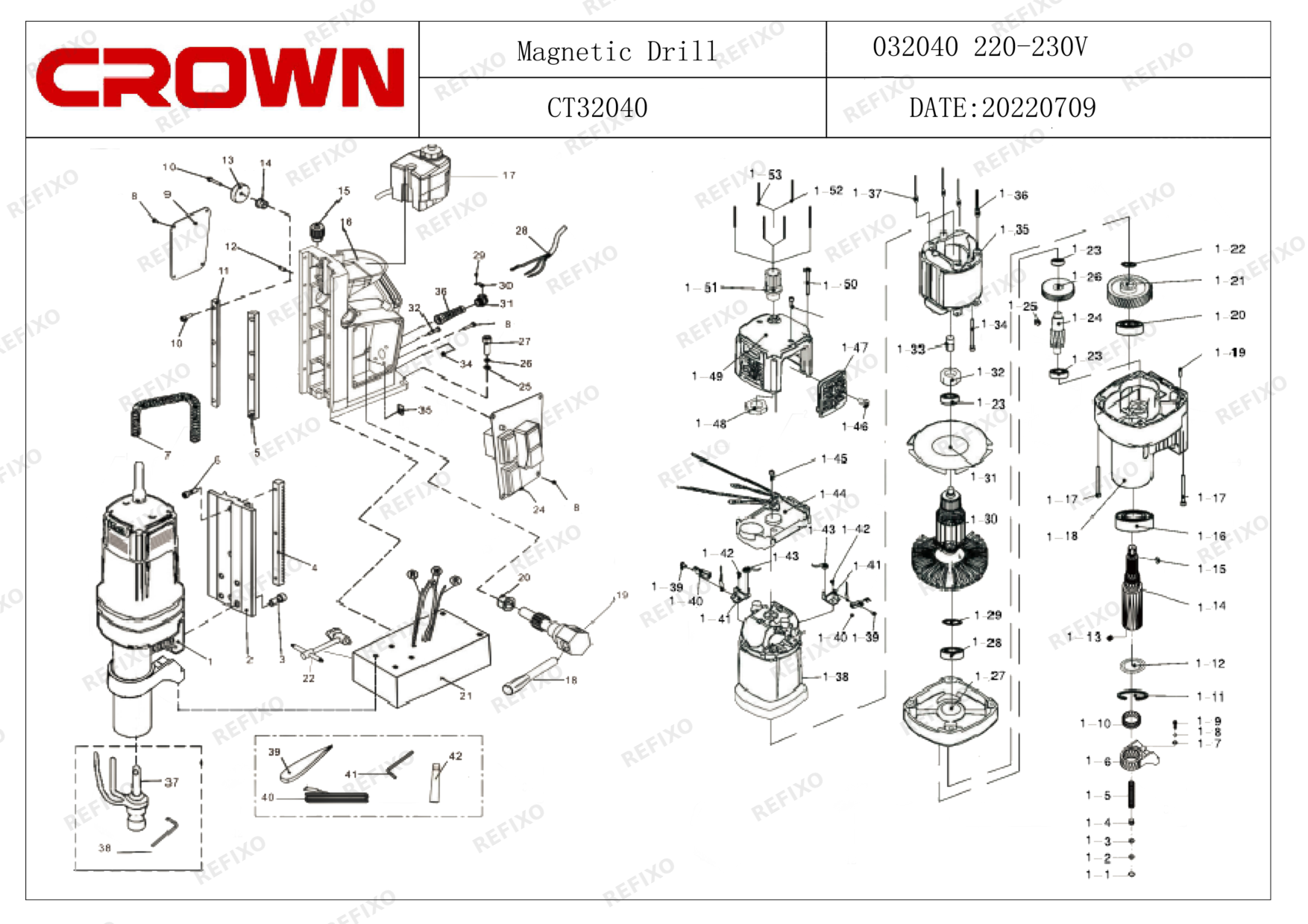 CROWN CT32040 — схема запчастей