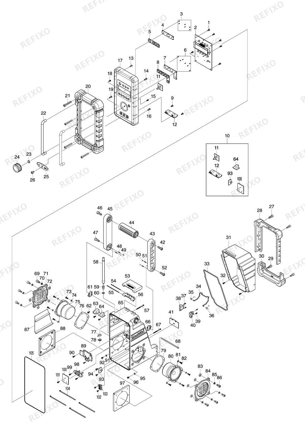 MAKITA BMR105 — схема запчастей