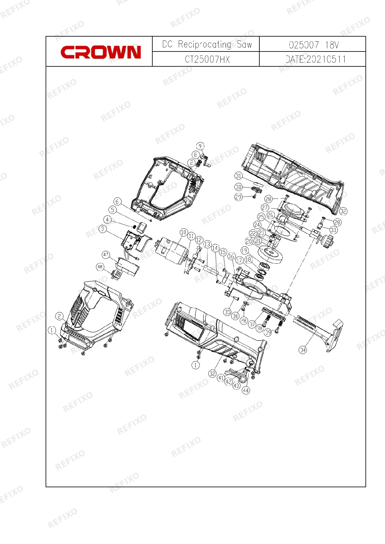 CROWN CT25007HX — схема запчастей