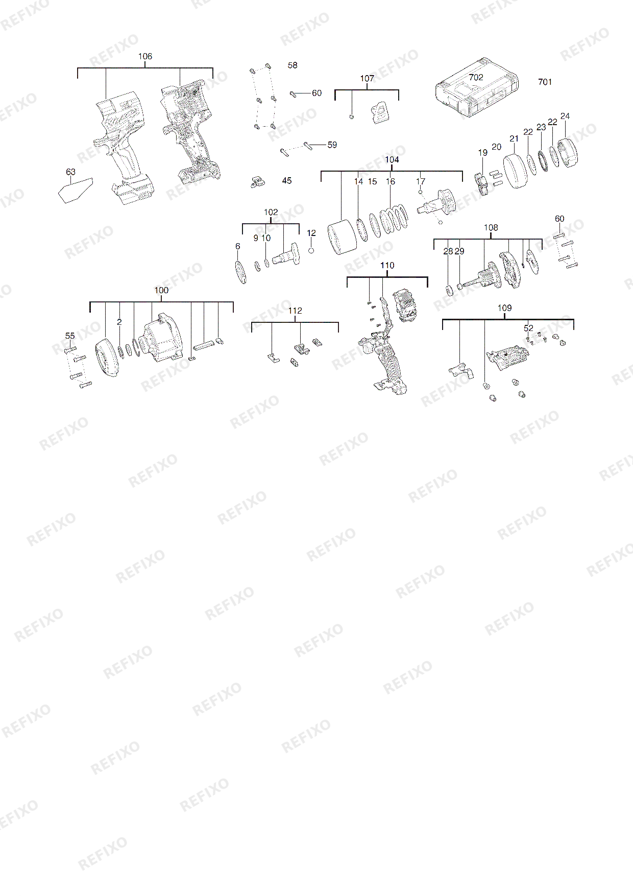 MILWAUKEE M18FHIW2F12 0 4933498056 4000497740 — схема запчастей