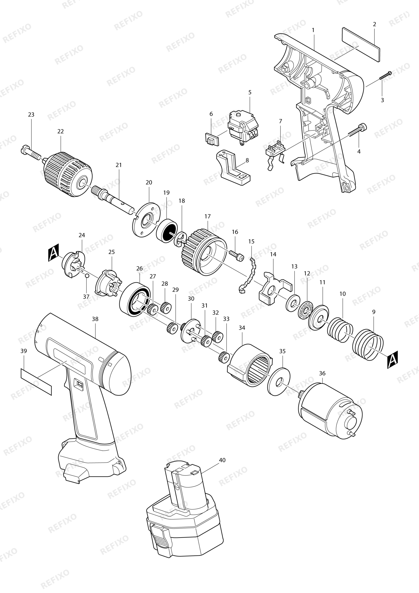 MAKITA 6223D — схема запчастей