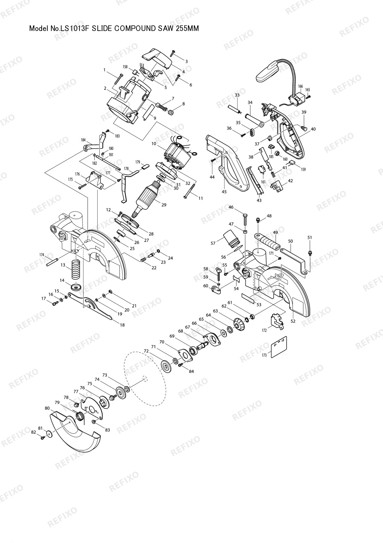 MAKITA LS1013F — схема запчастей