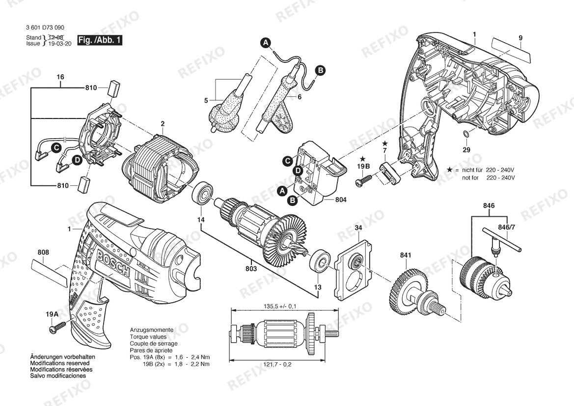 Bosch Дрель GBM 10 | 230 V | 021 - IL (3 601 D73 090) — схема запчастей