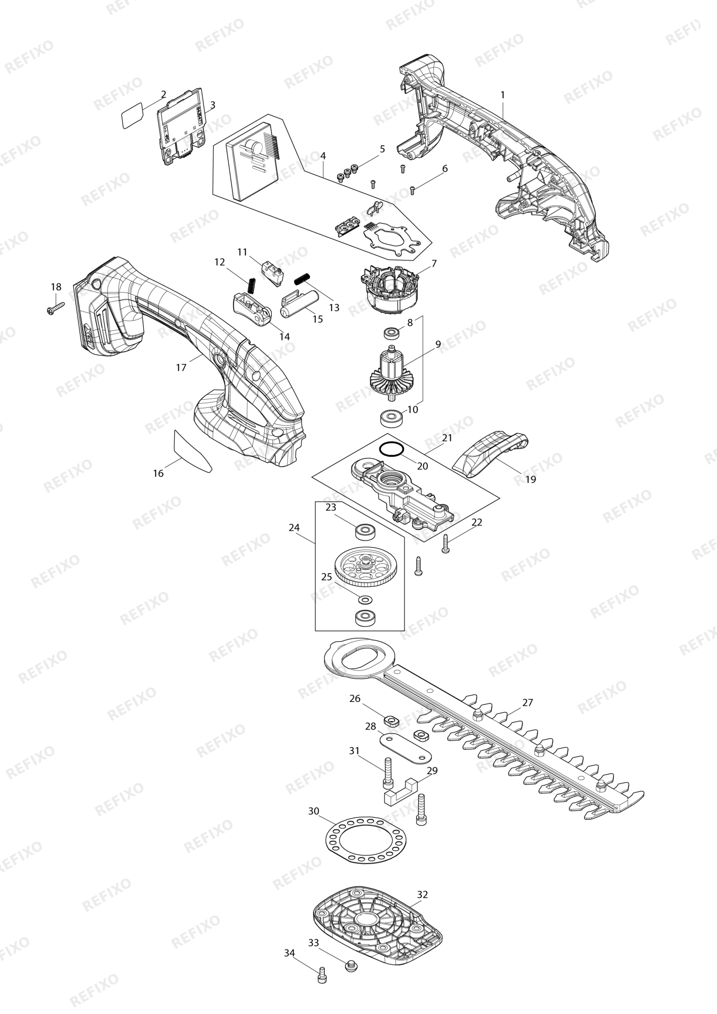 MAKITA UH023G — схема запчастей