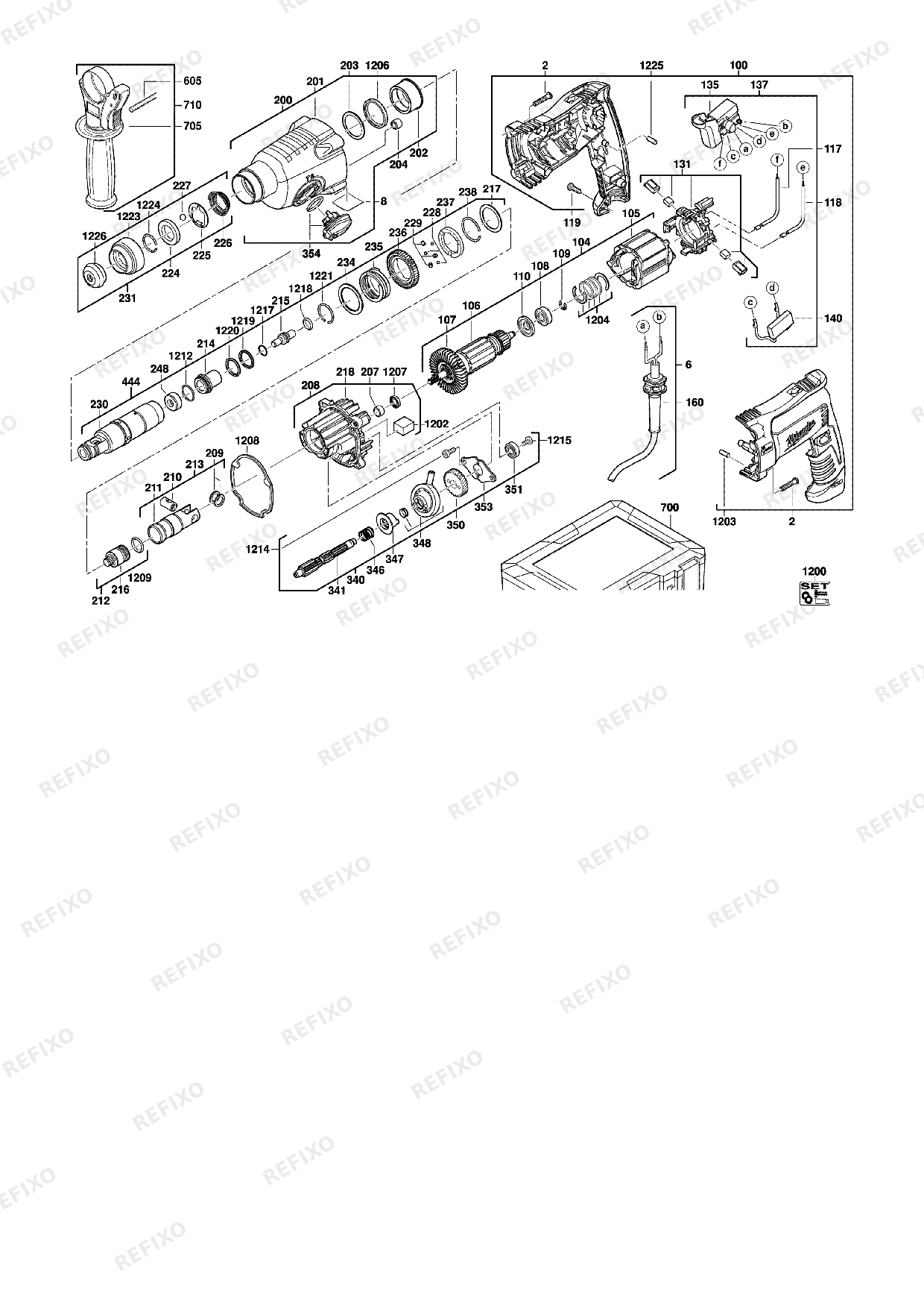 MILWAUKEE PFH26 4933428230 4000428231 — схема запчастей