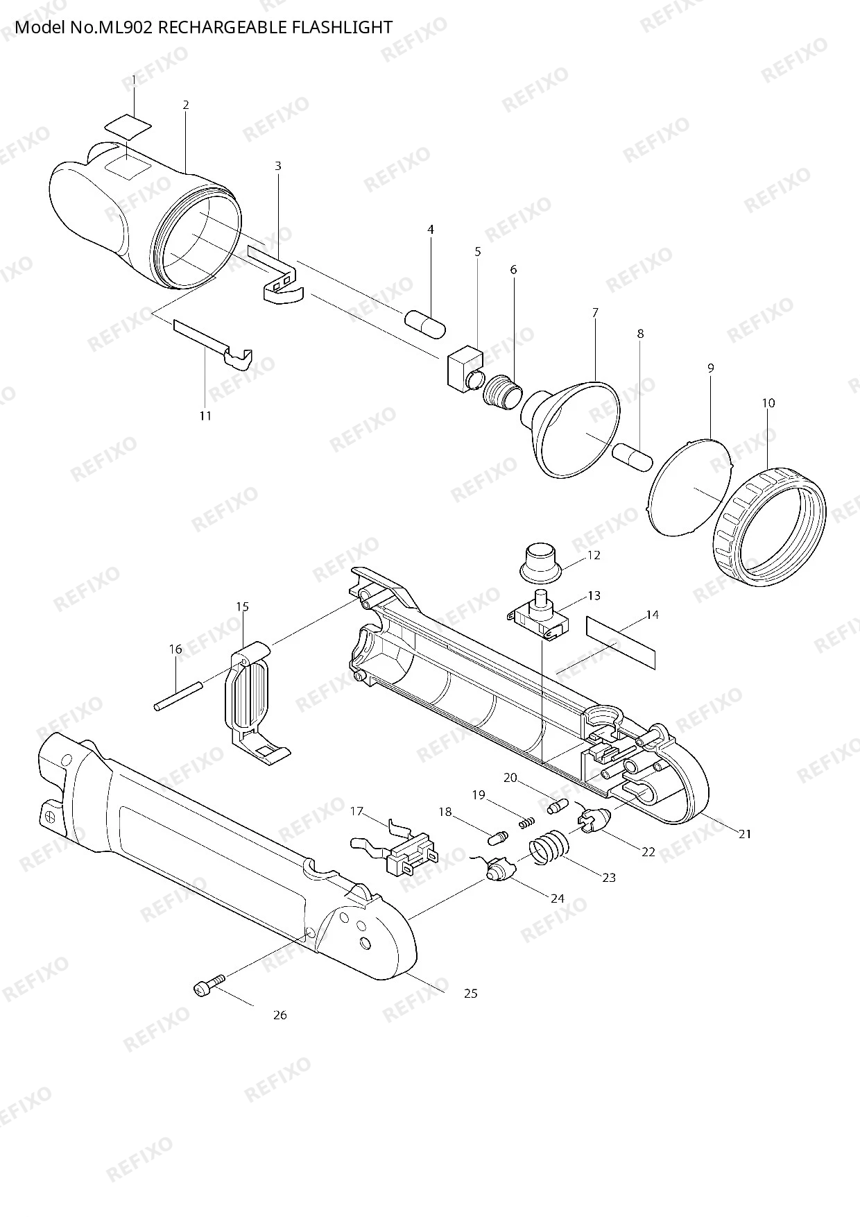 MAKITA ML902 — схема запчастей
