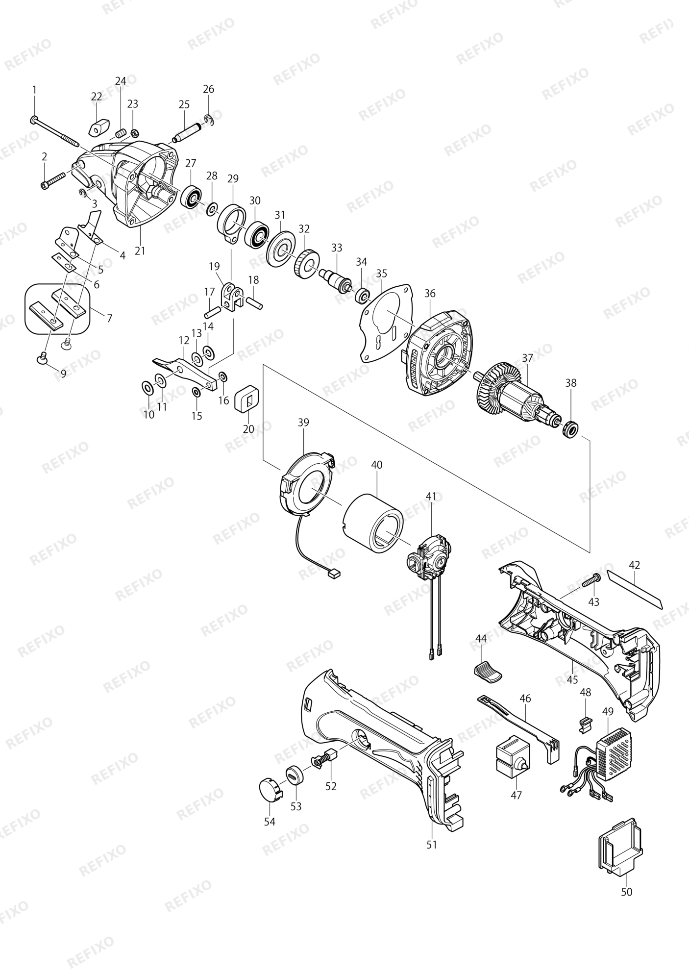 MAKITA BJS101 — схема запчастей