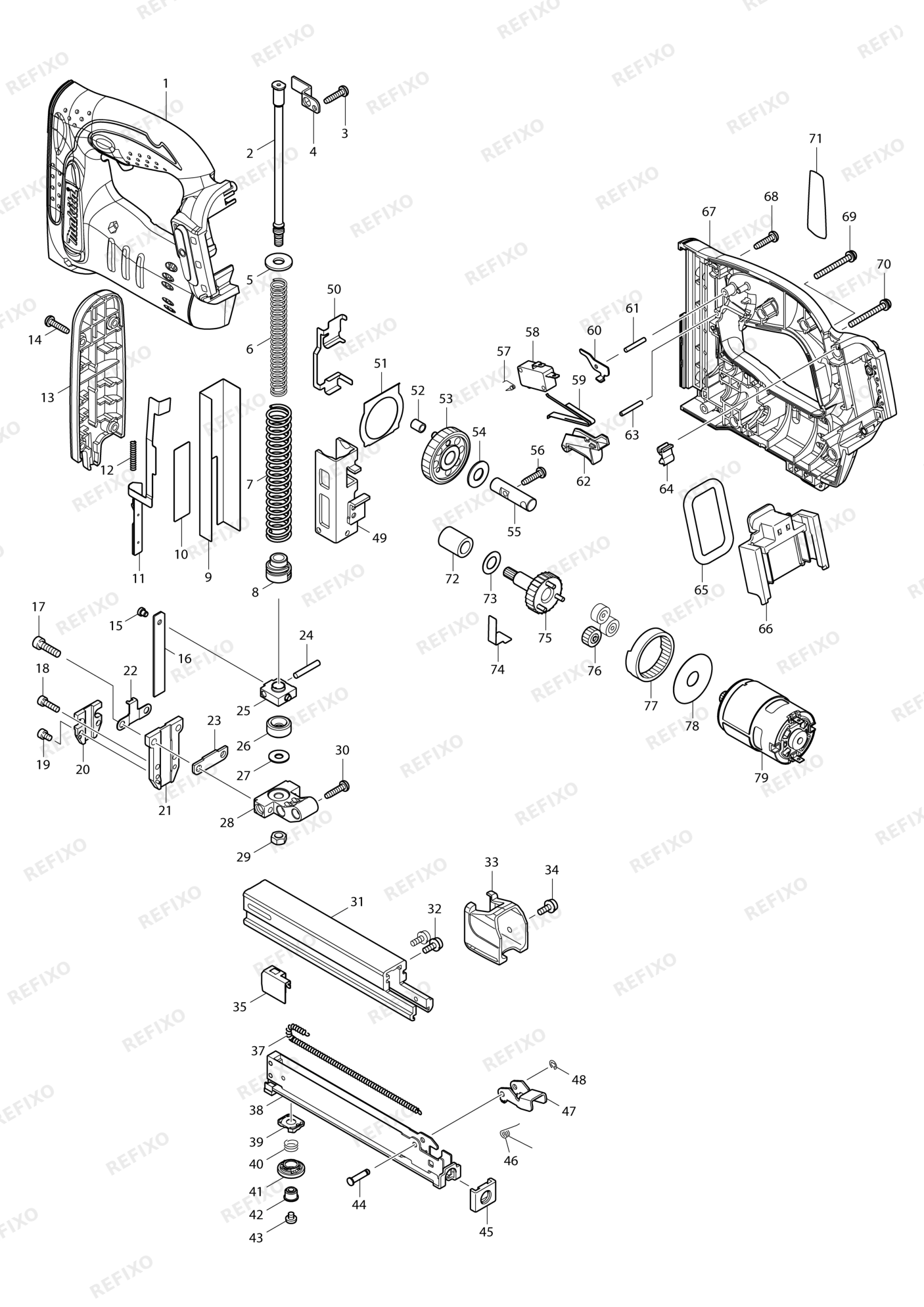 MAKITA DST221 — схема запчастей