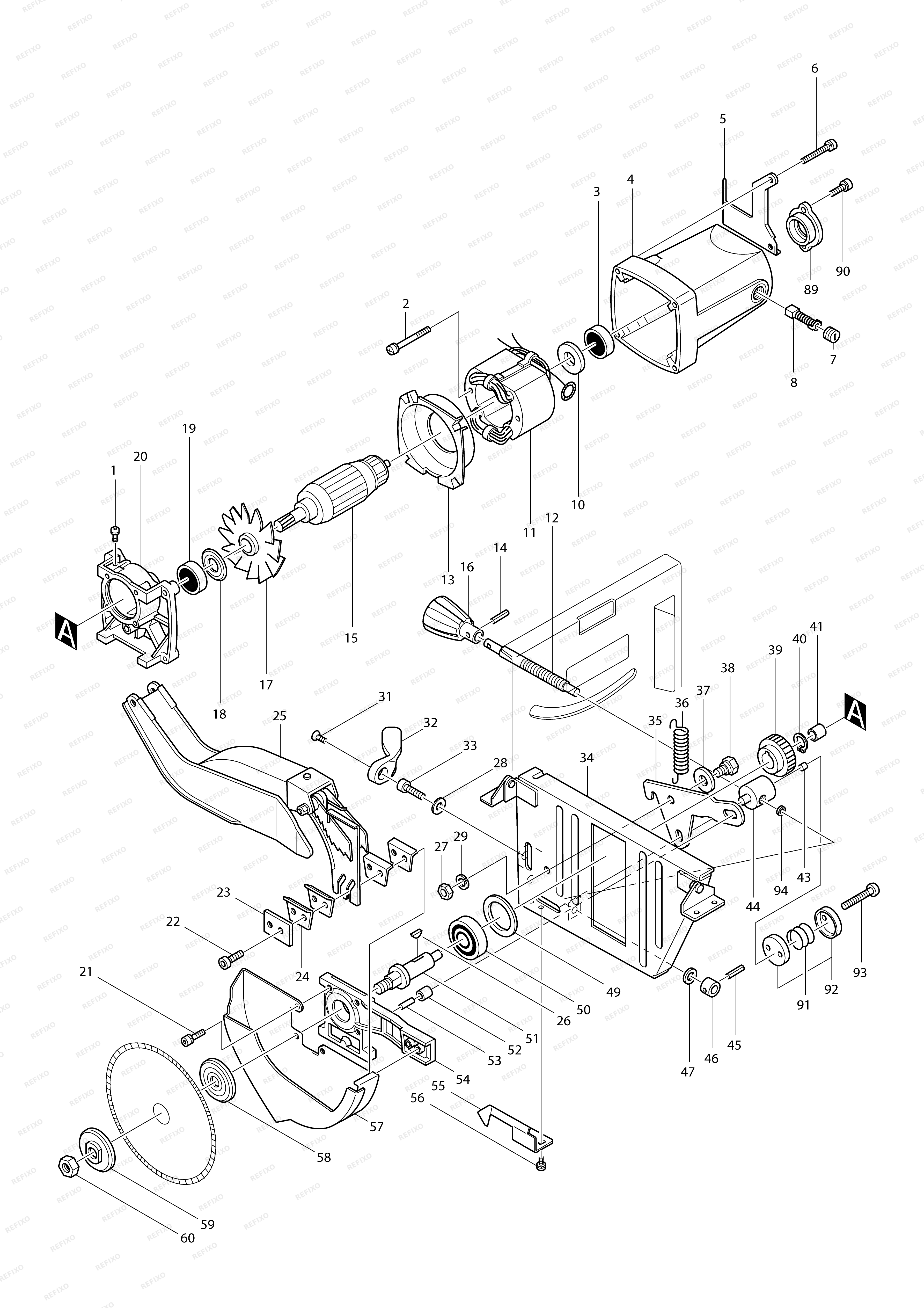MAKITA 2708 — схема запчастей