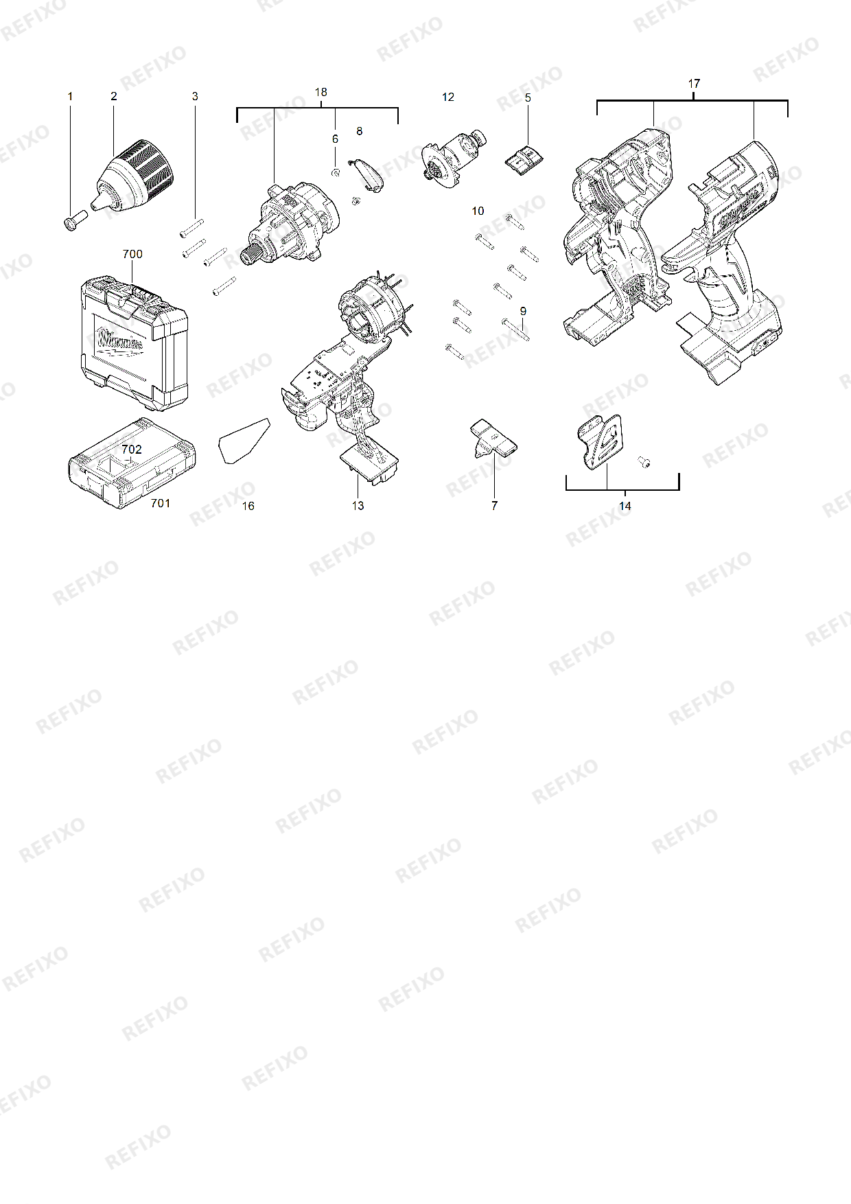 MILWAUKEE M18CBLDD 0 4933464316 4000469127 — схема запчастей