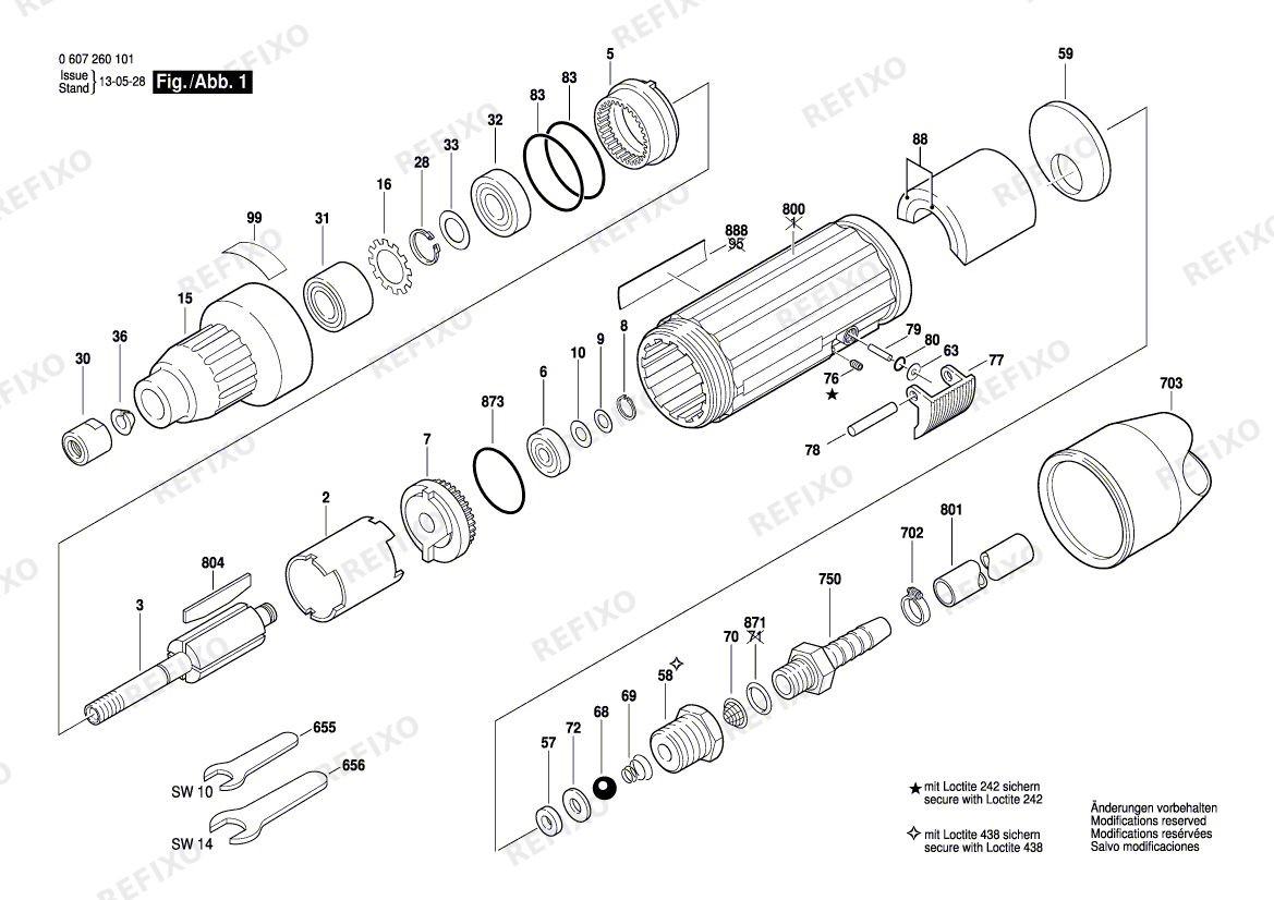 Bosch Pw-Geradschleifer 320 WATT-SERIE (0 607 260 101) — схема запчастей