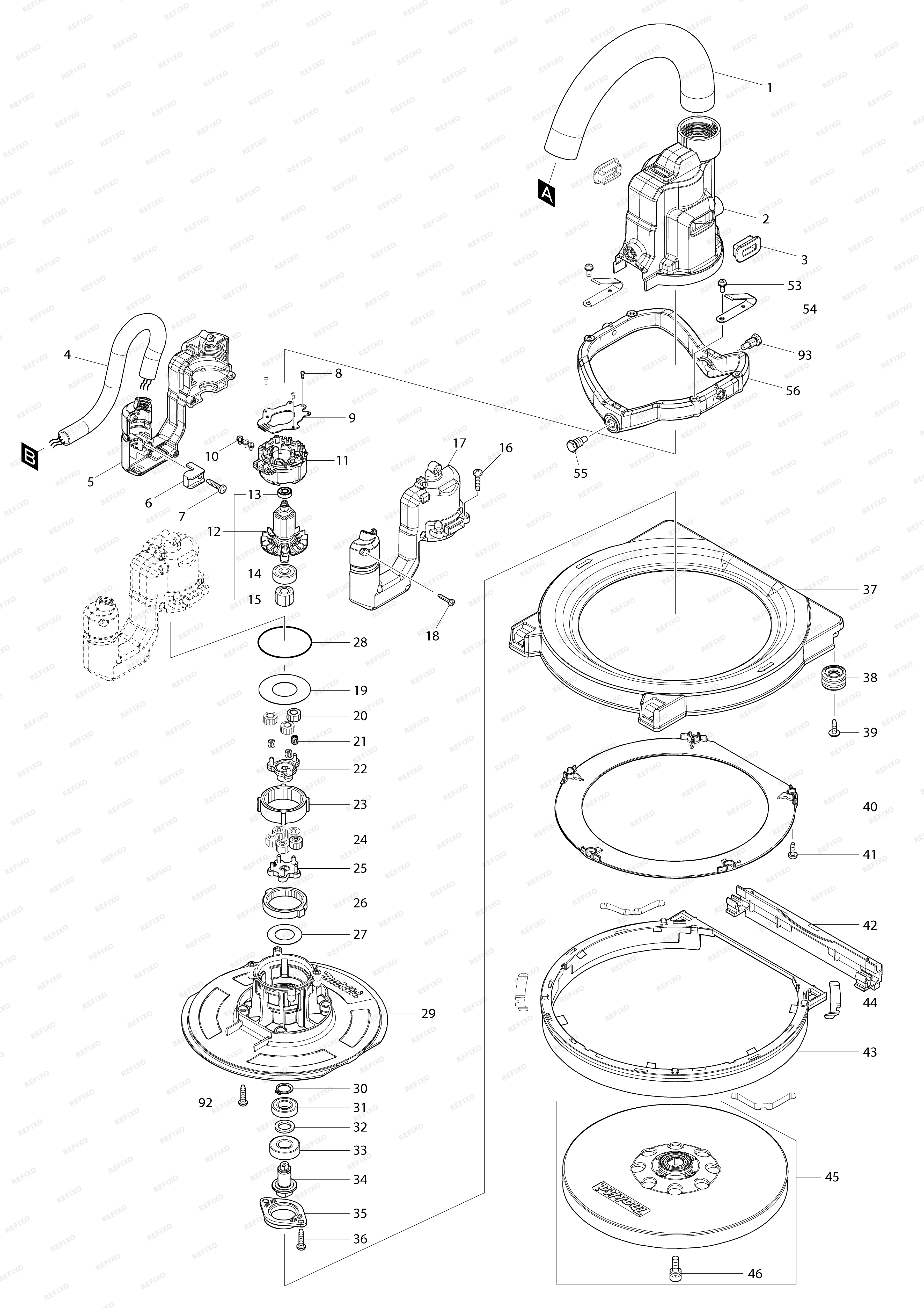 MAKITA DSL800 — схема запчастей