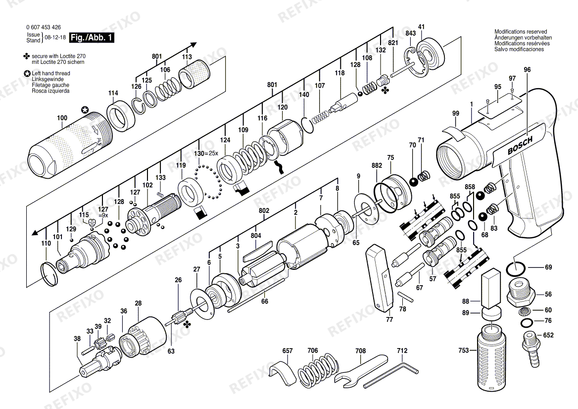 Bosch Pw- шуруповёрт -Ind 180 WATT-SERIE (0 607 453 426) — схема запчастей