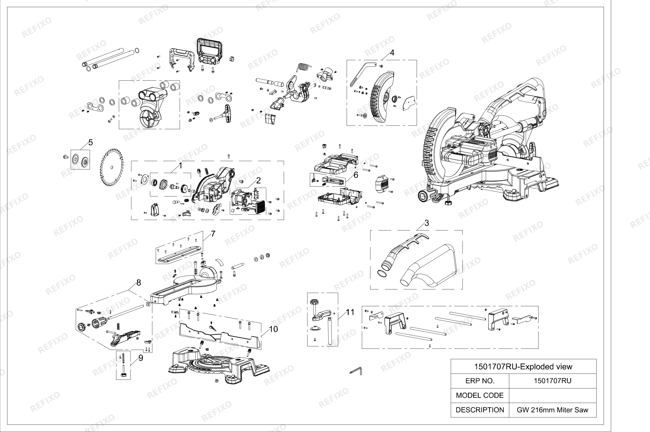 Greenworks 1501707RU-Exploded view — схема запчастей