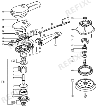 Festool LEX 1507G50 - Druckluft- эксцентриковая шлифмашина 692093 — схема запчастей