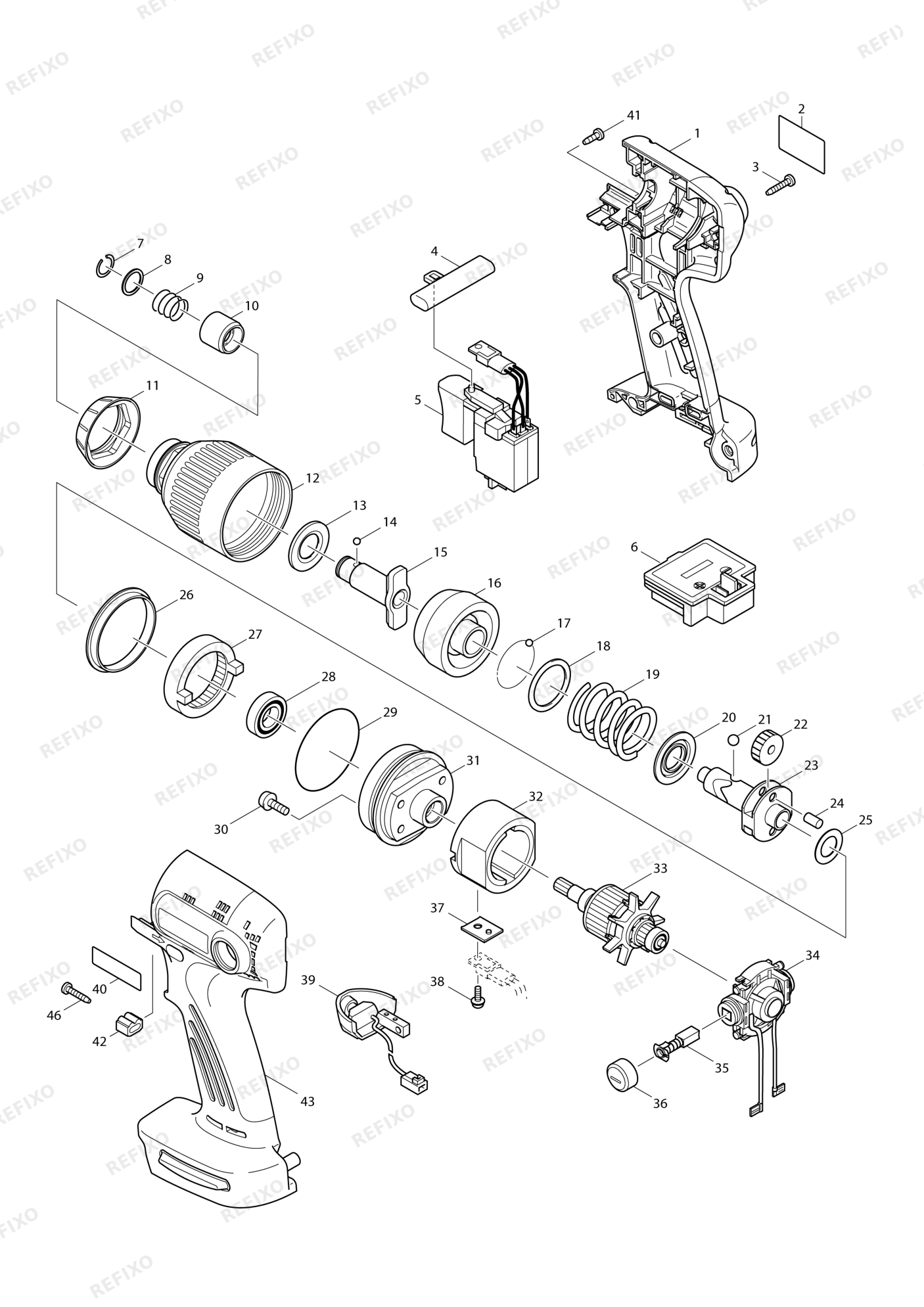 MAKITA BTD123F — схема запчастей