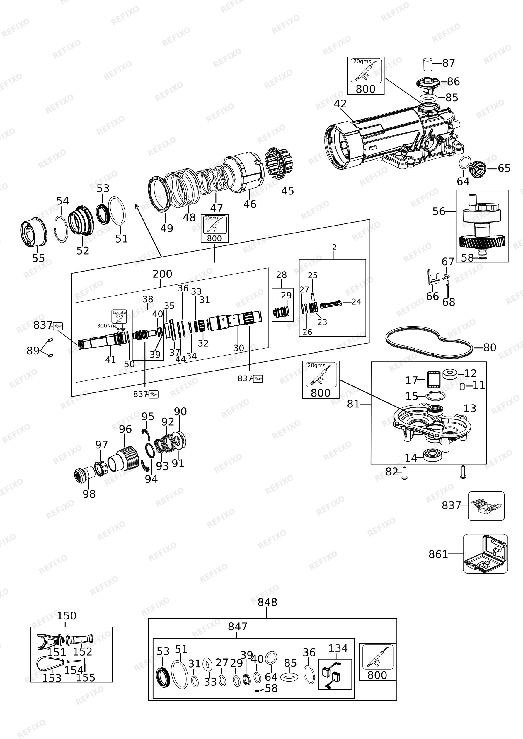DeWalt ОТБОЙНЫЙ МОЛОТОК D25810K — схема запчастей