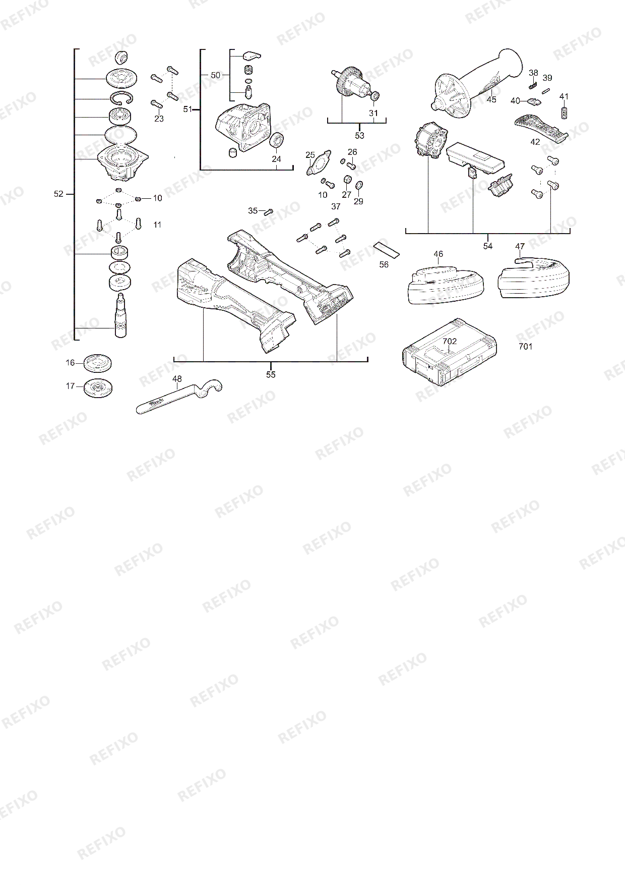 MILWAUKEE M18BLSAG125XPD 0 4933492645 4000497235 — схема запчастей