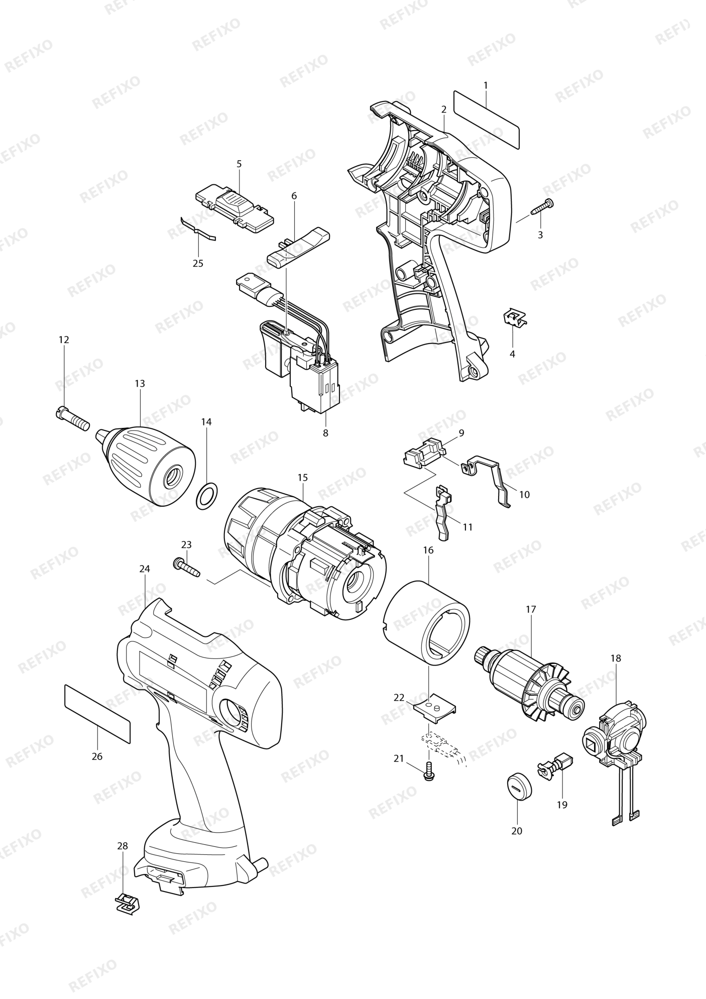 MAKITA 6319D — схема запчастей
