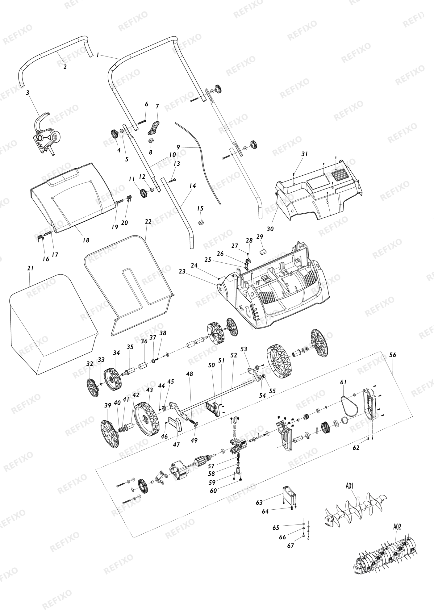 MAKITA UV3200 — схема запчастей