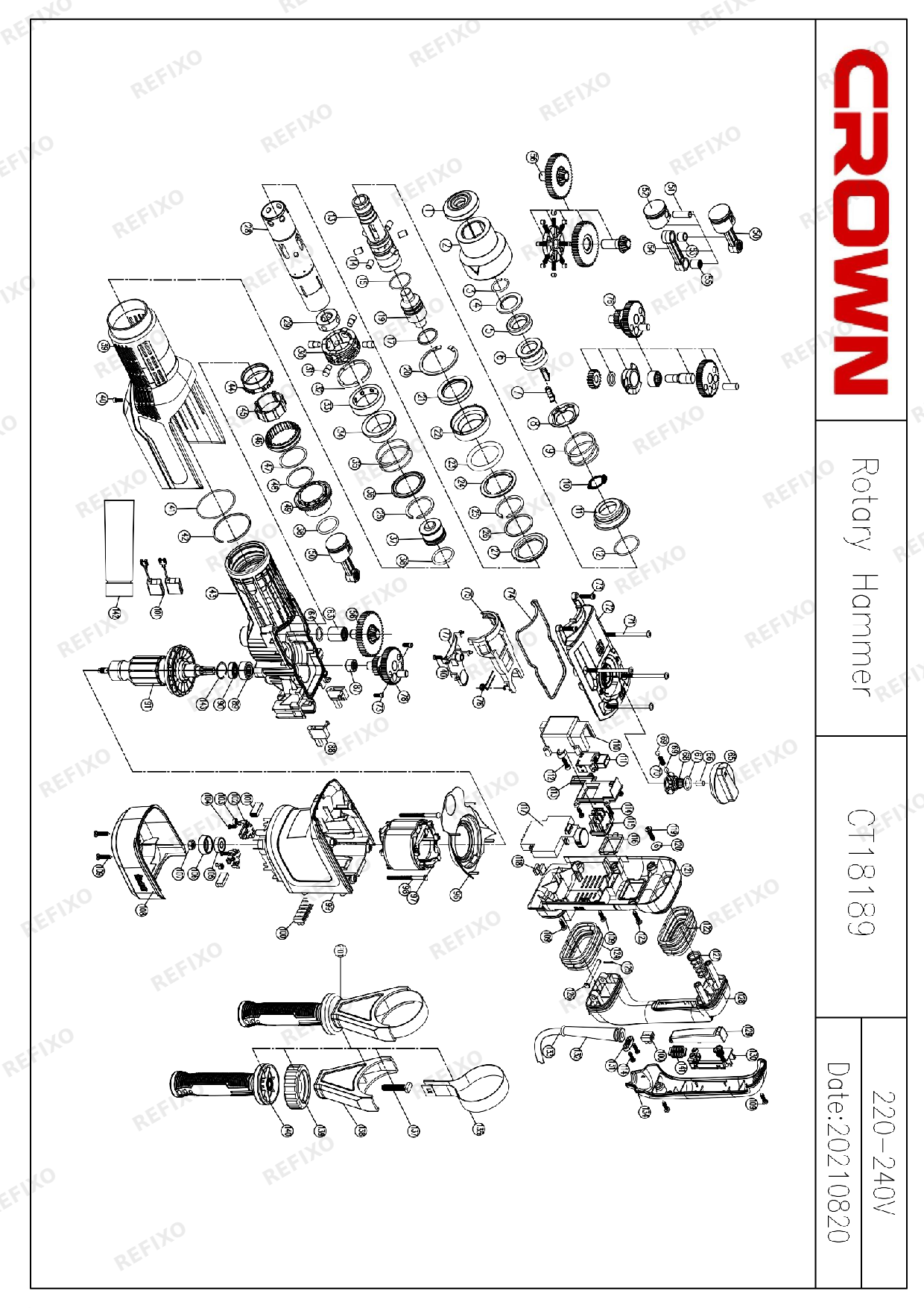 CROWN CT18189 — схема запчастей