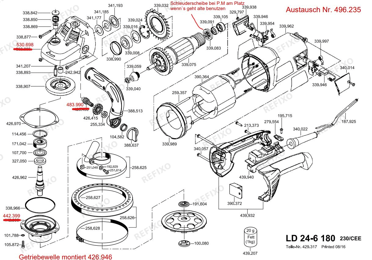 Flex LD 24-6 180 230CEE — схема запчастей