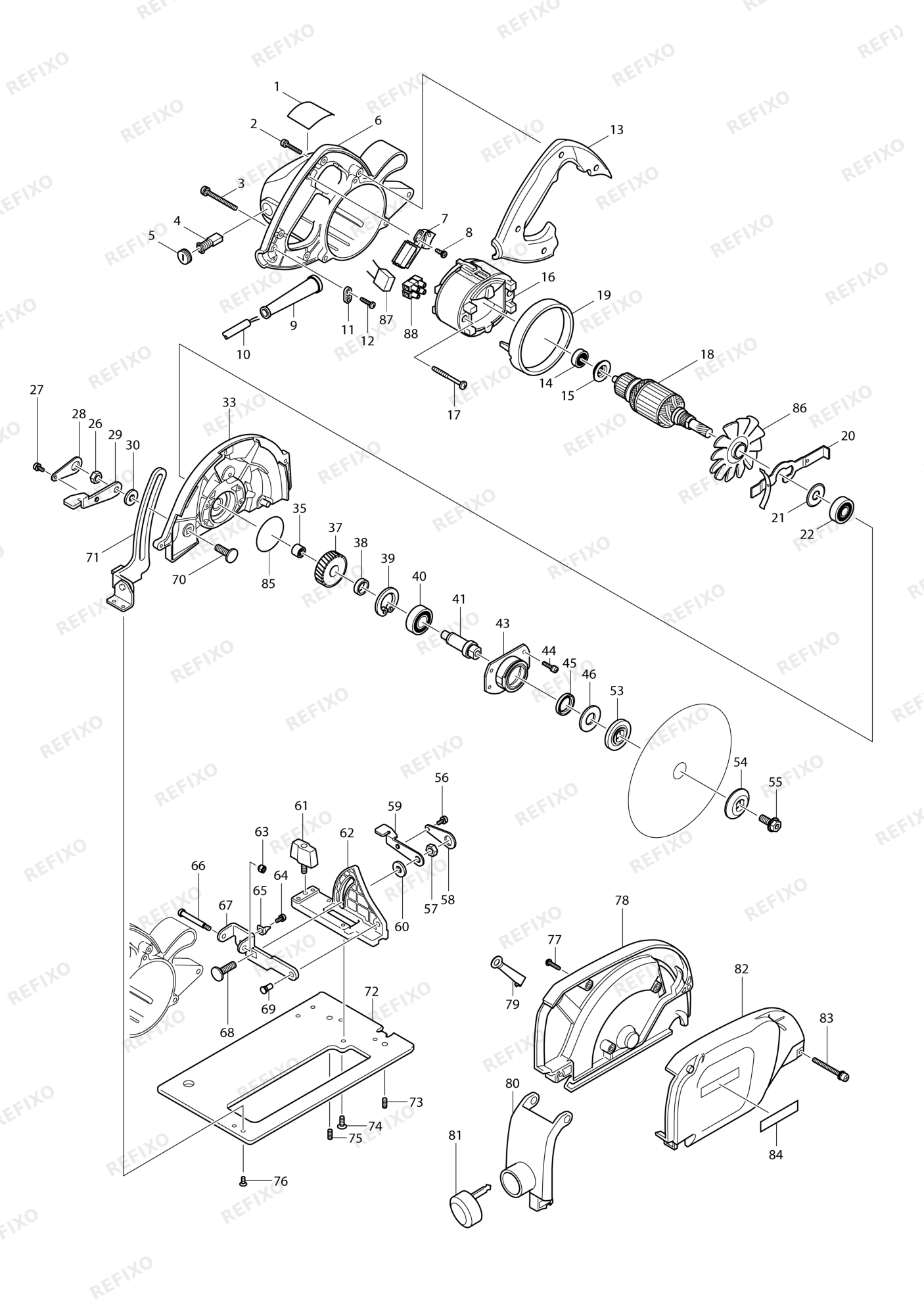 MAKITA 4157KB — схема запчастей