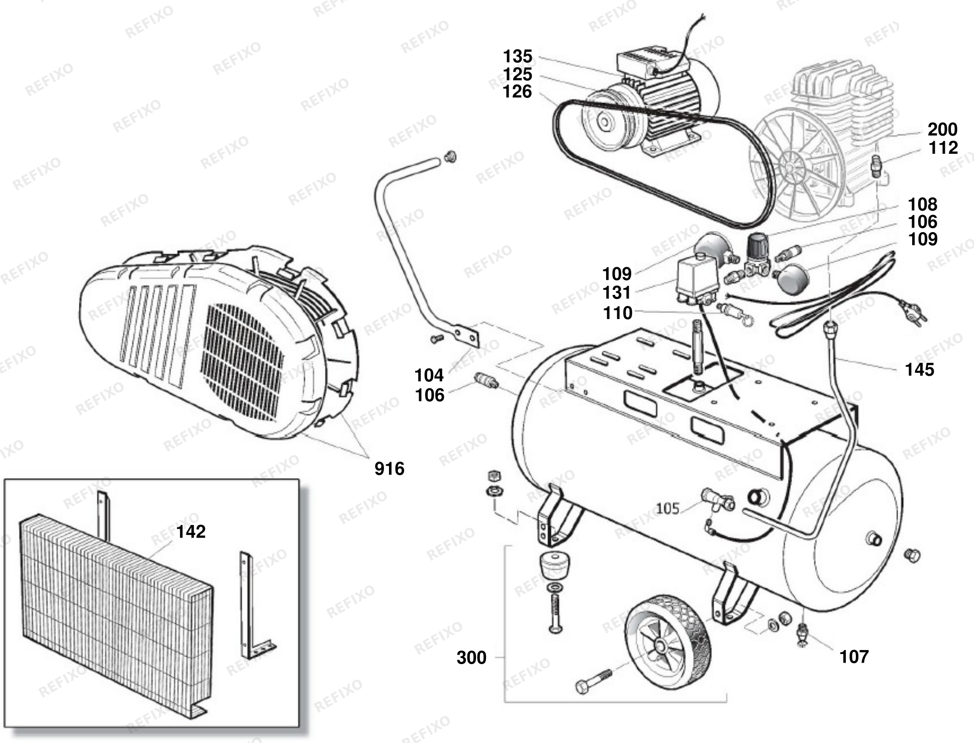 DeWalt КОМПРЕССОР DXCMB3M50HE — схема запчастей