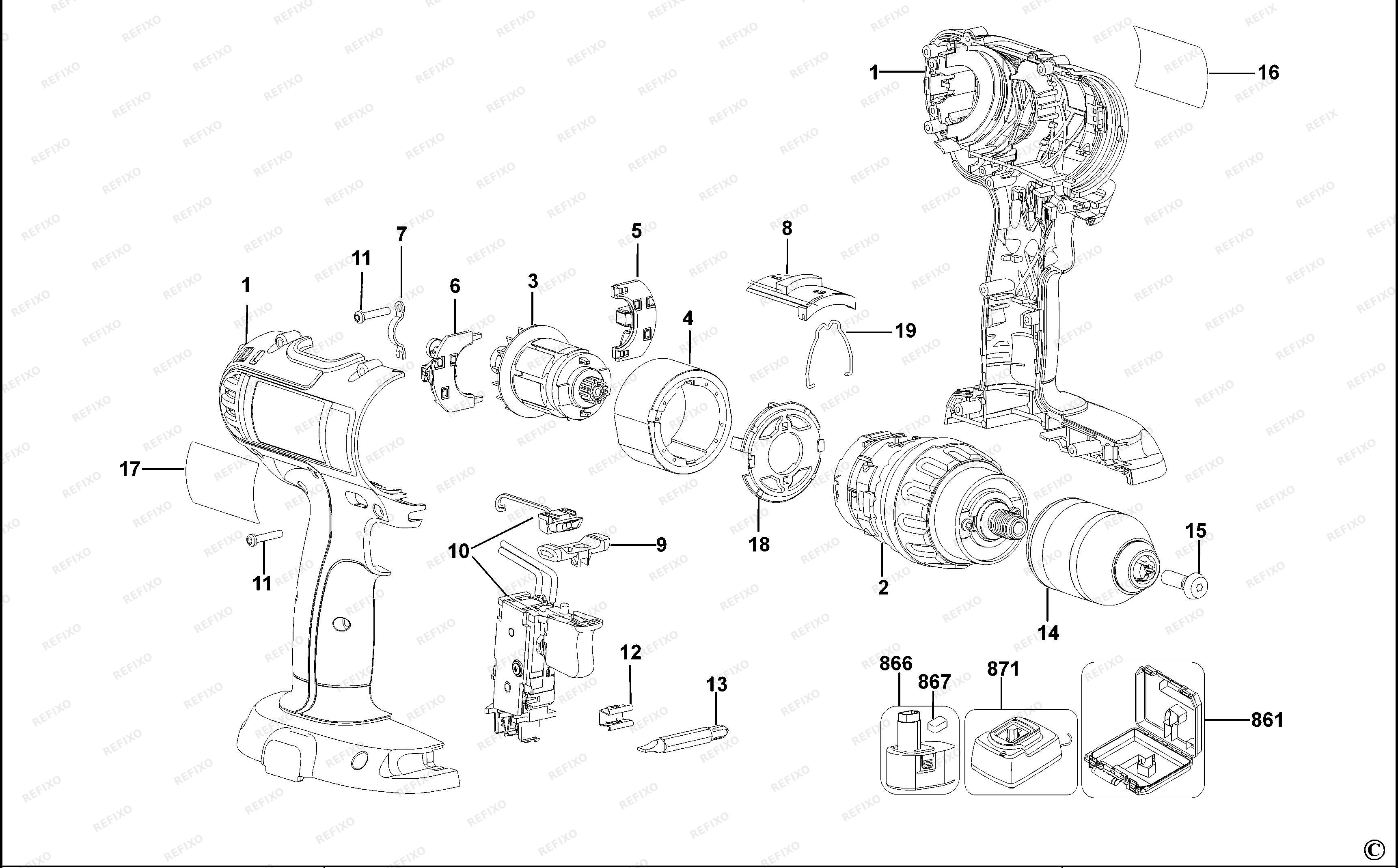 DeWalt ÐÐ ÐÐÐ¬ / ÐÐÐÐ¢ÐÐÐÐ Ð¢ DC730K — схема запчастей