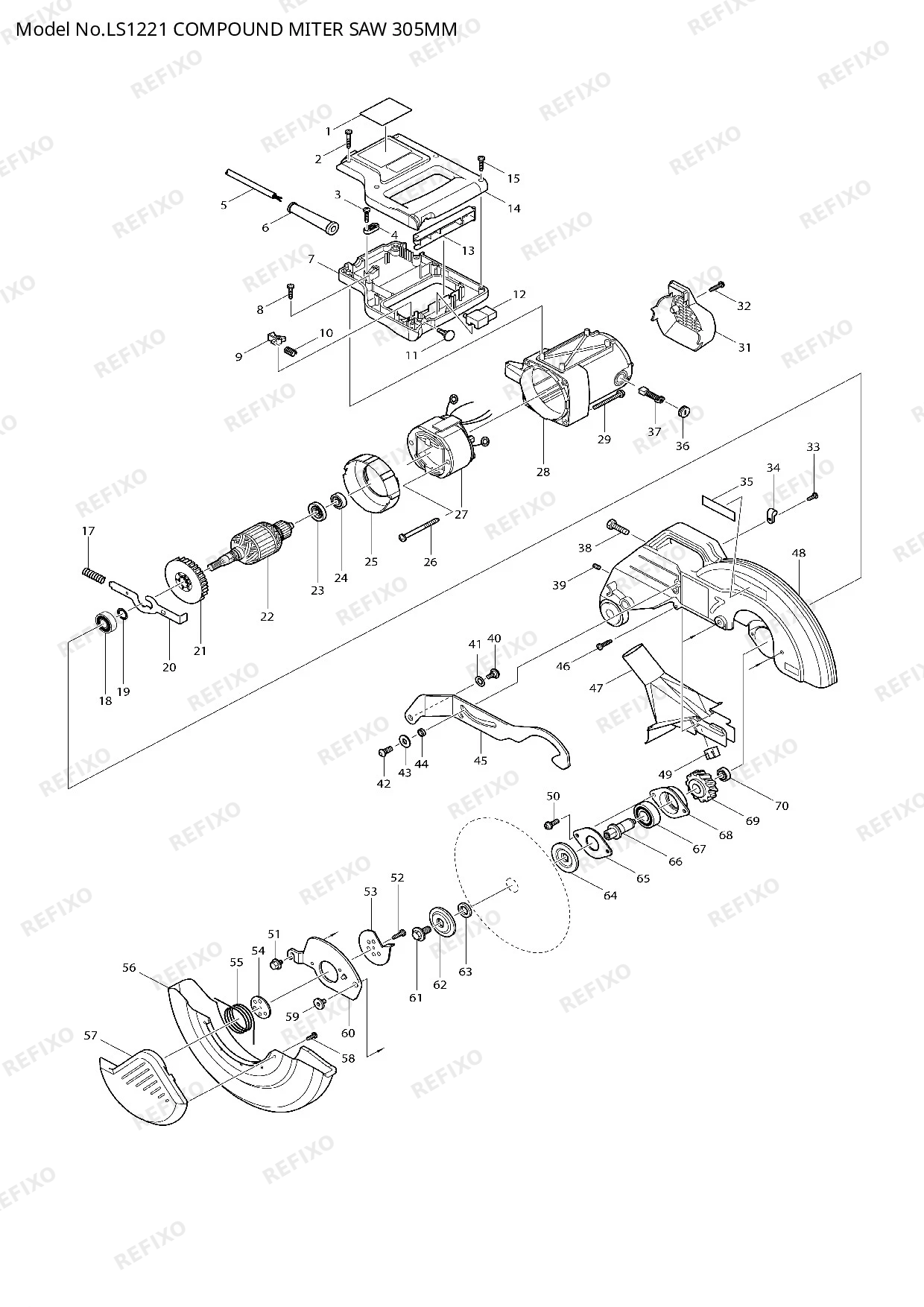 MAKITA LS1221 — схема запчастей