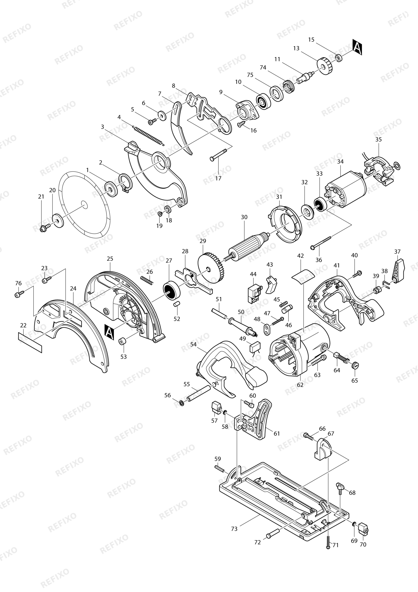 MAKITA 5703R — схема запчастей