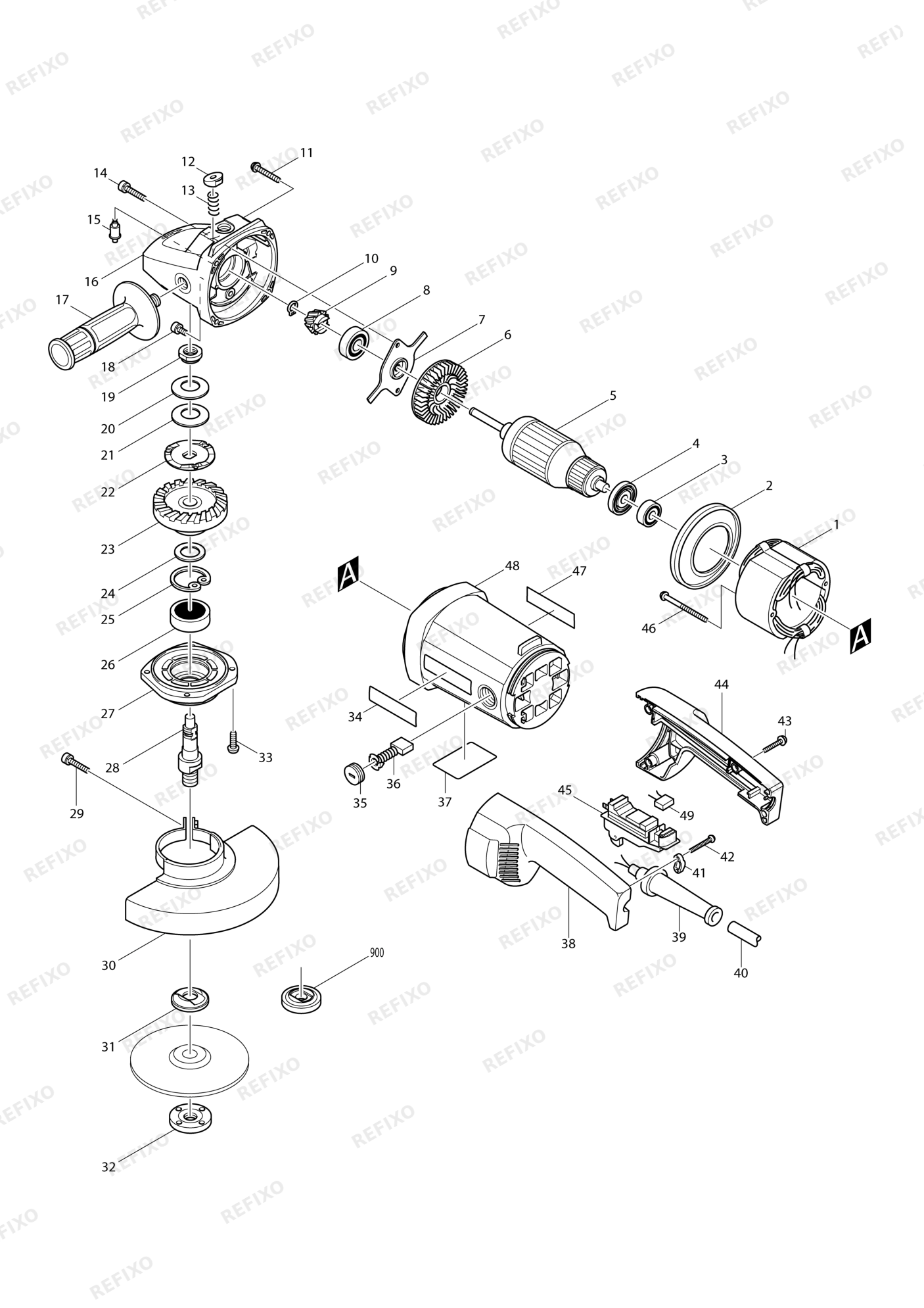 MAKITA 9047S — схема запчастей