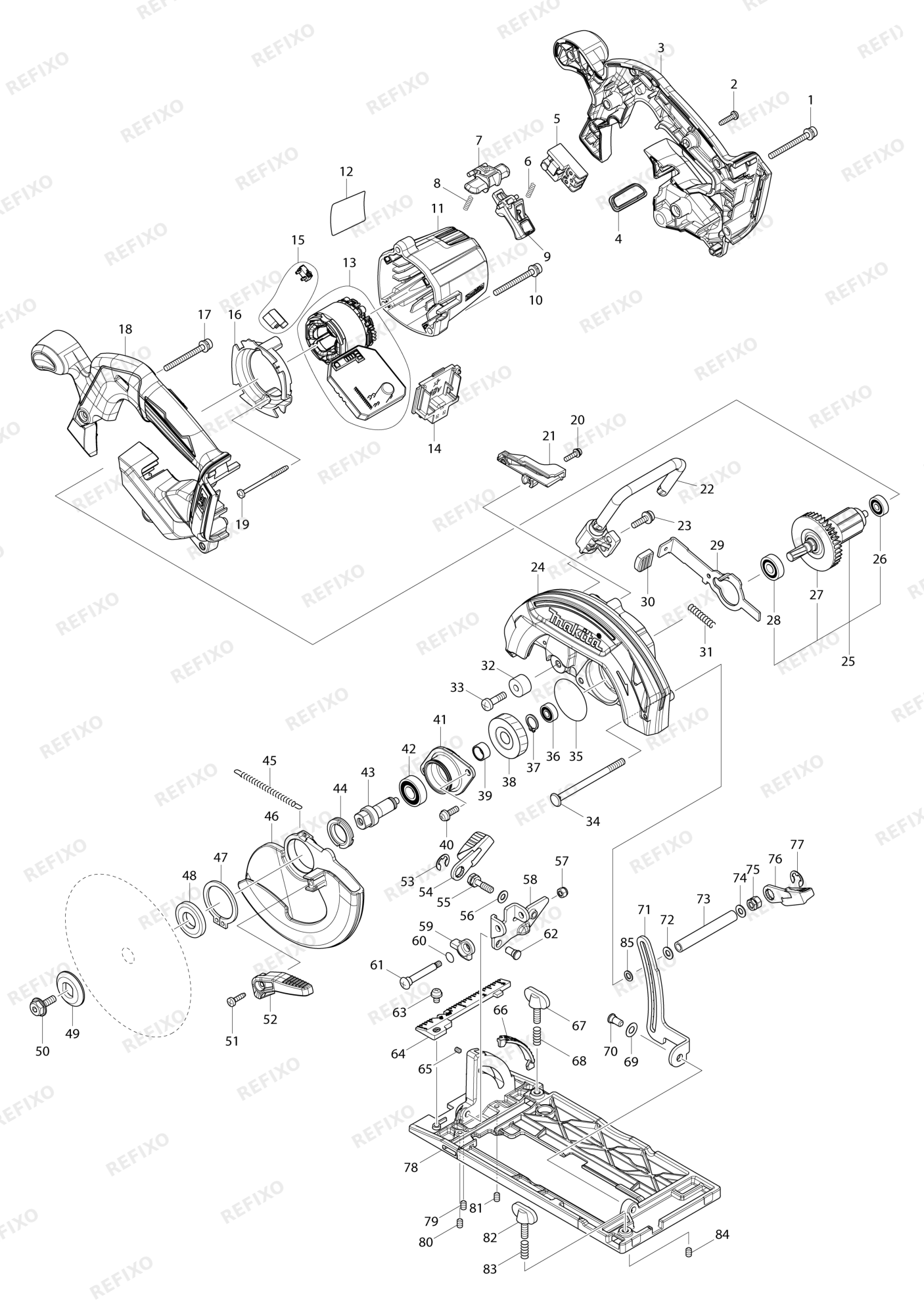 MAKITA DHS680 — схема запчастей
