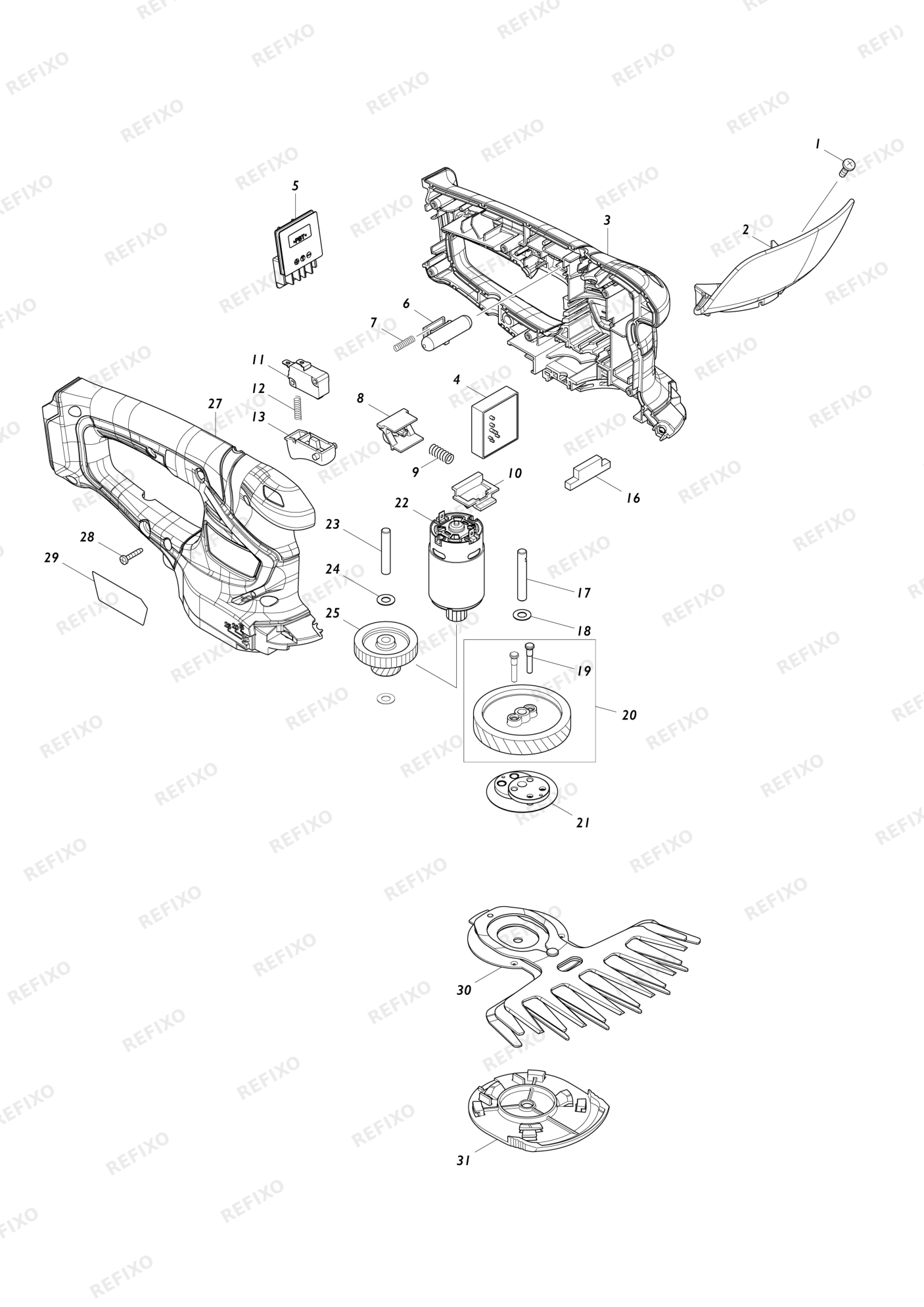 MAKITA UM600D — схема запчастей