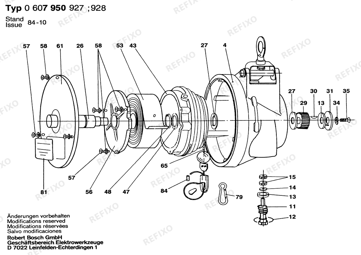 Bosch Federzug BPT (0 607 950 927) — схема запчастей