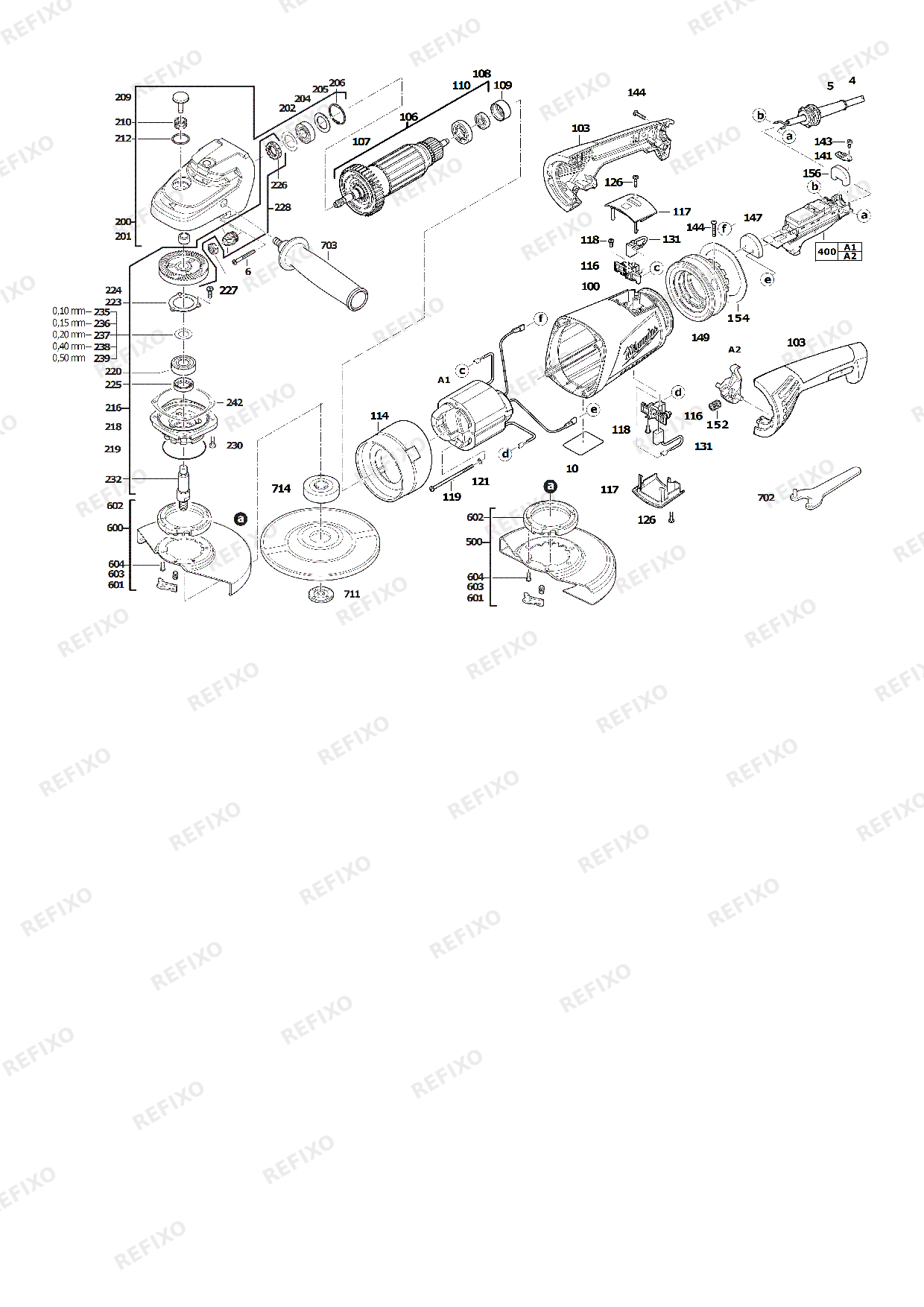 MILWAUKEE AGV26 230GE DMS 4933402490 4000402665 — схема запчастей