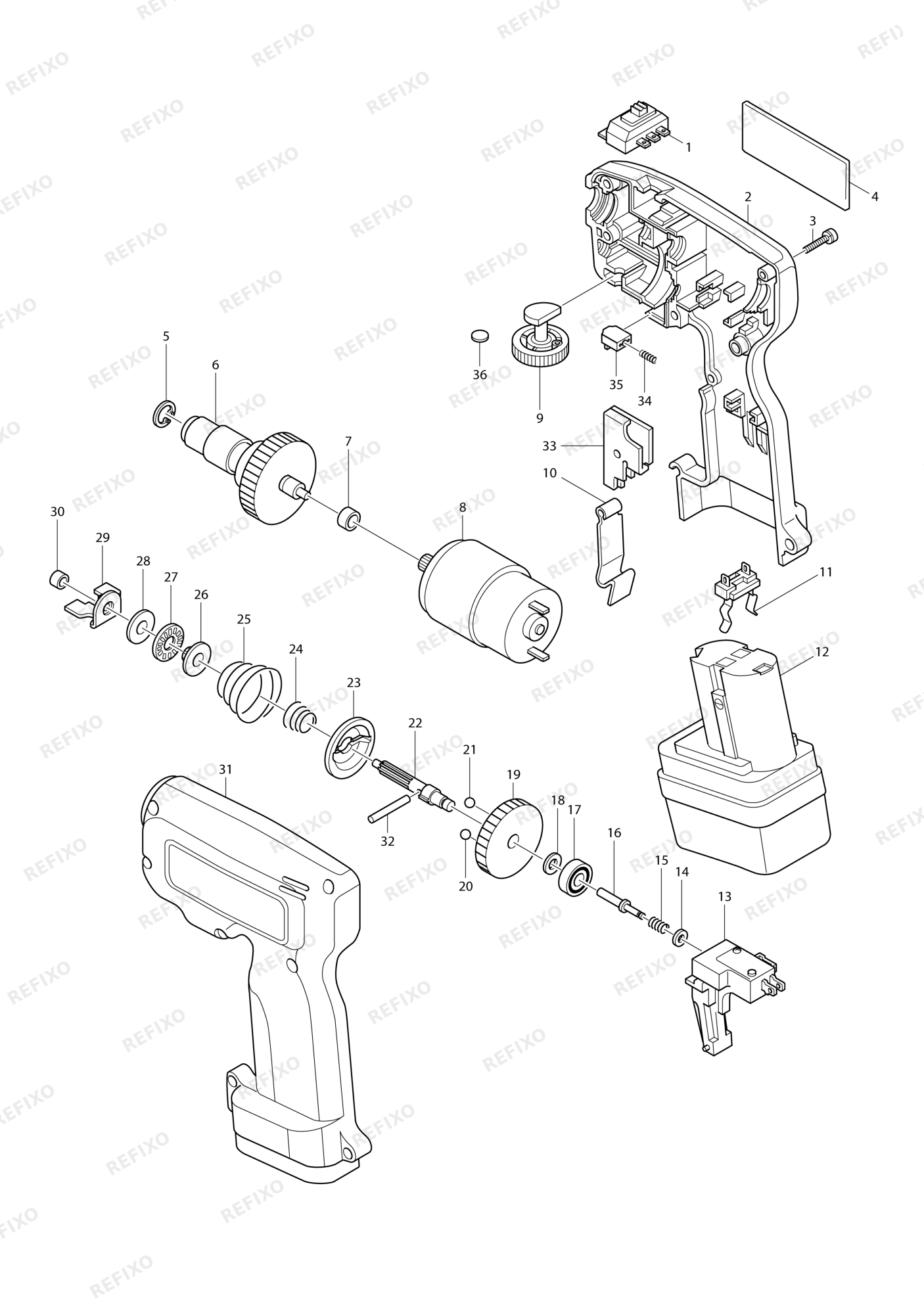 MAKITA 6793D — схема запчастей