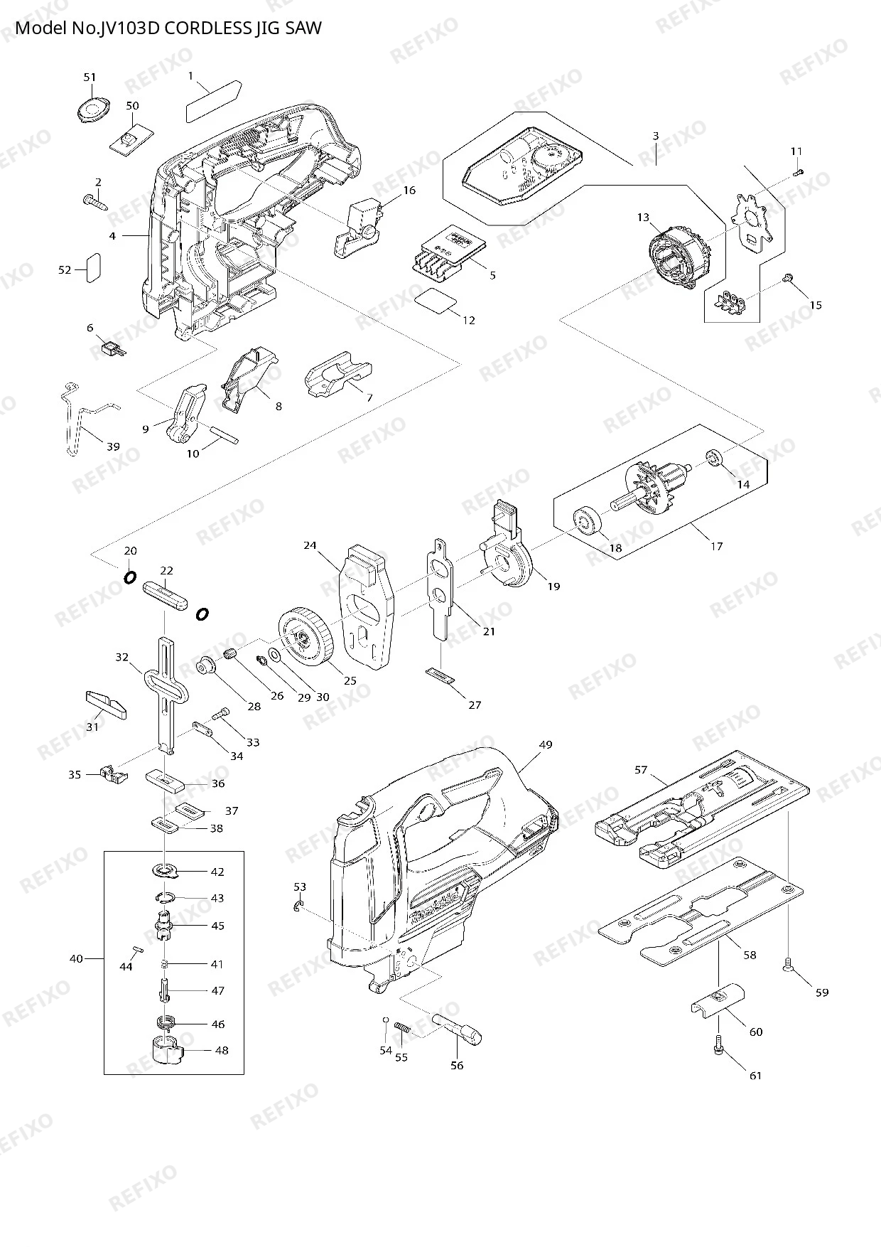MAKITA JV103D — схема запчастей