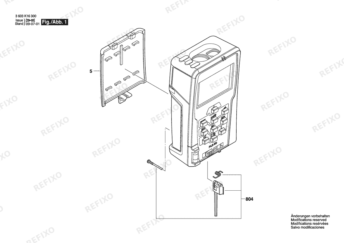 Bosch Entfernungsmesser PLR 50 | 001 - EU (3 603 K16 300) — схема запчастей