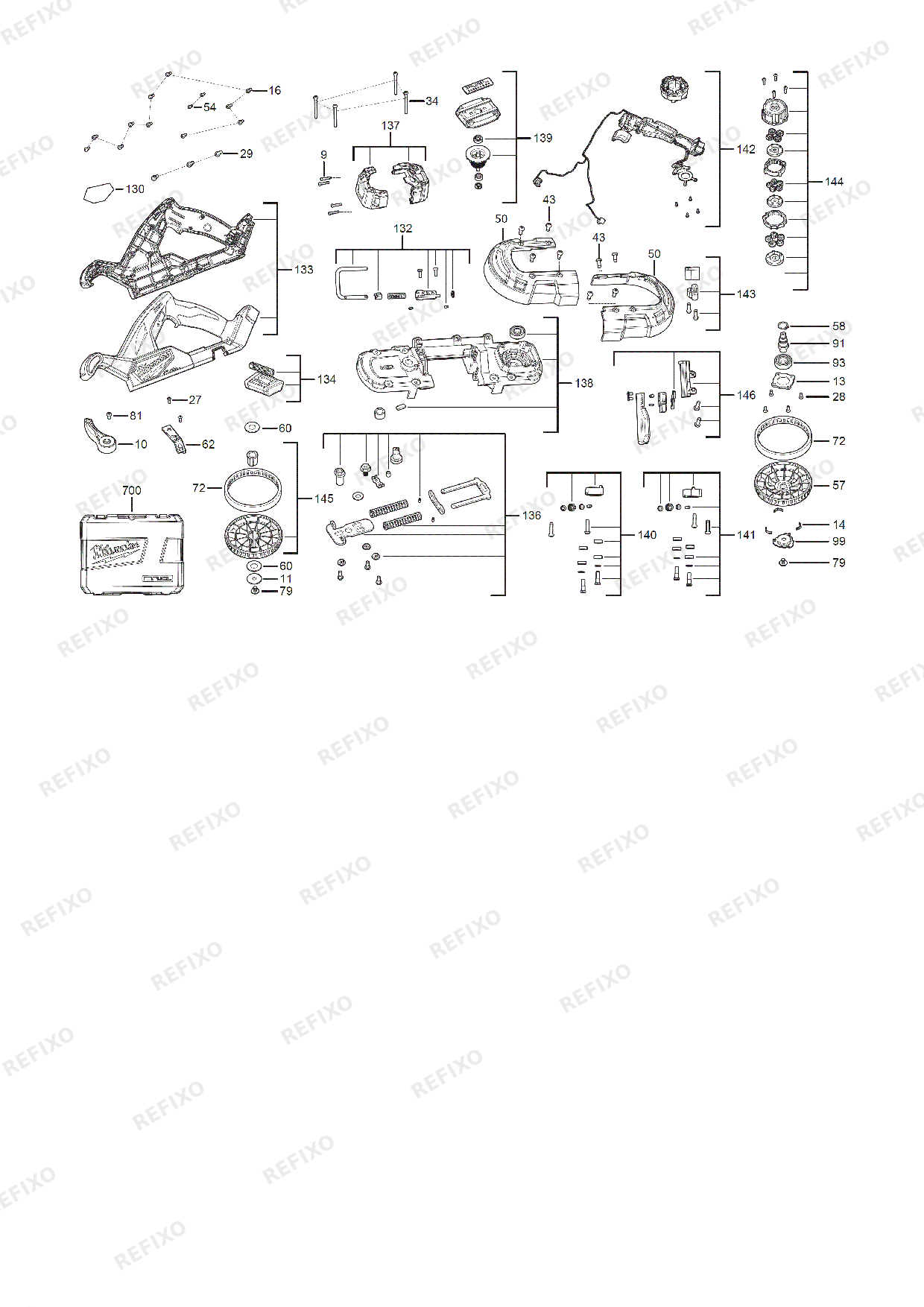 MILWAUKEE M18FBS85 0C 4933471496 4000474678 — схема запчастей
