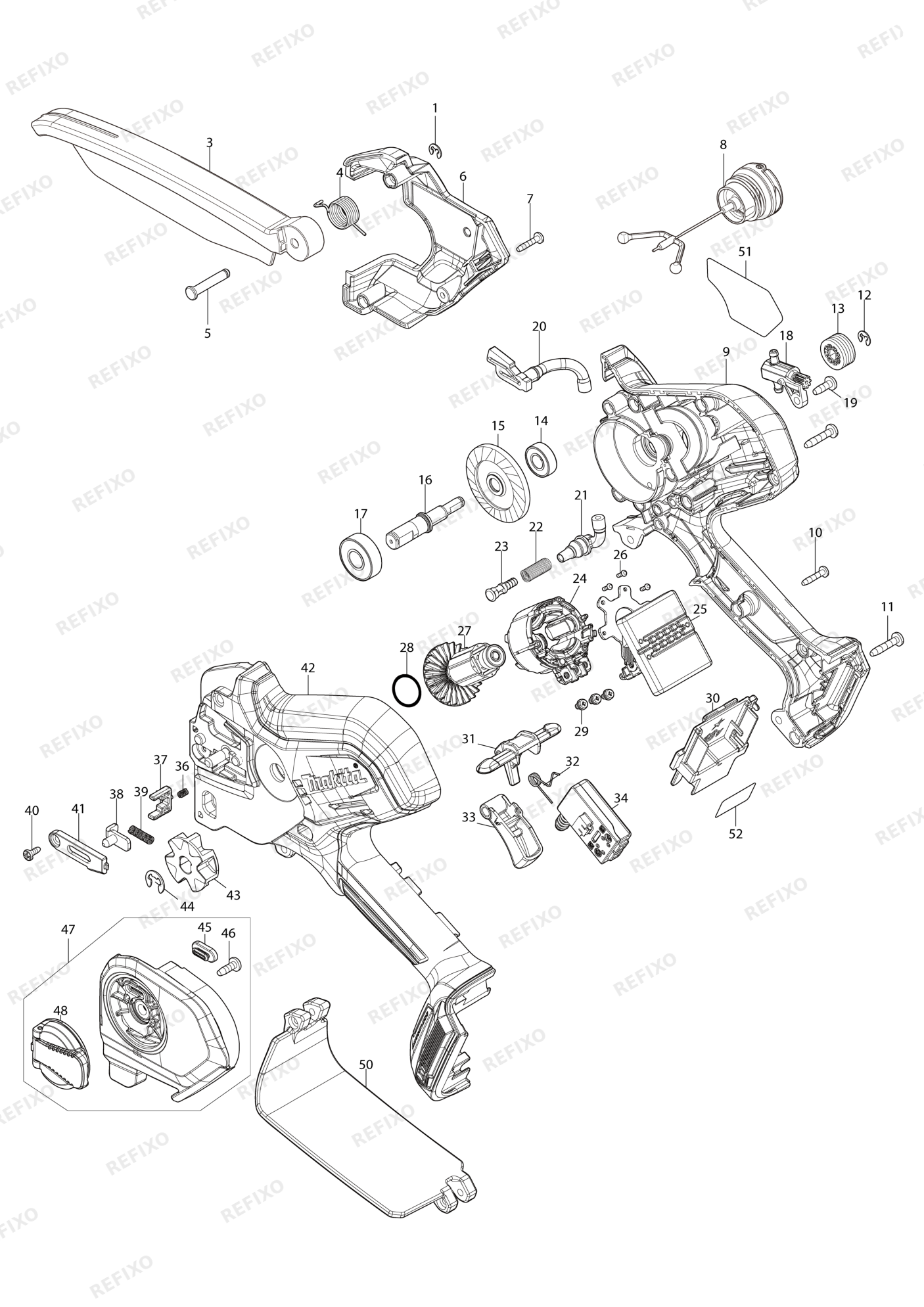 MAKITA DUC150 — схема запчастей