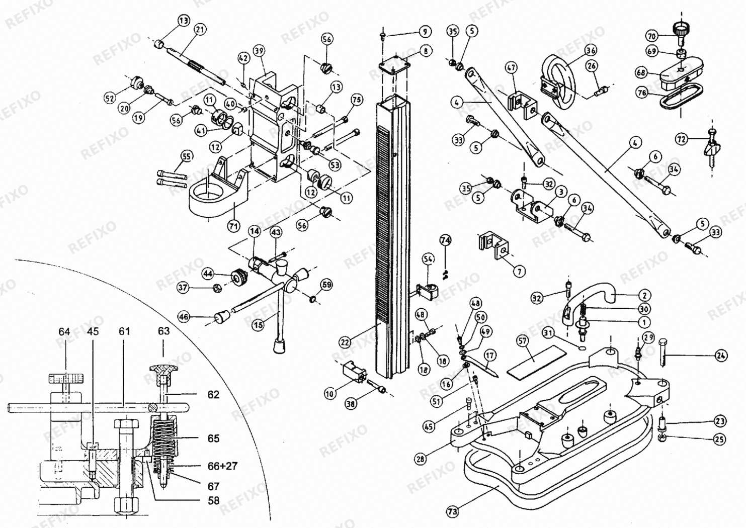 Flex BD 160 Bohrständer 256955 — схема запчастей