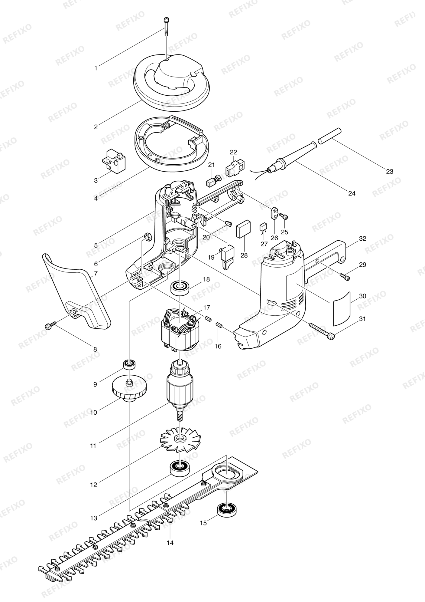 MAKITA UH6300 — схема запчастей
