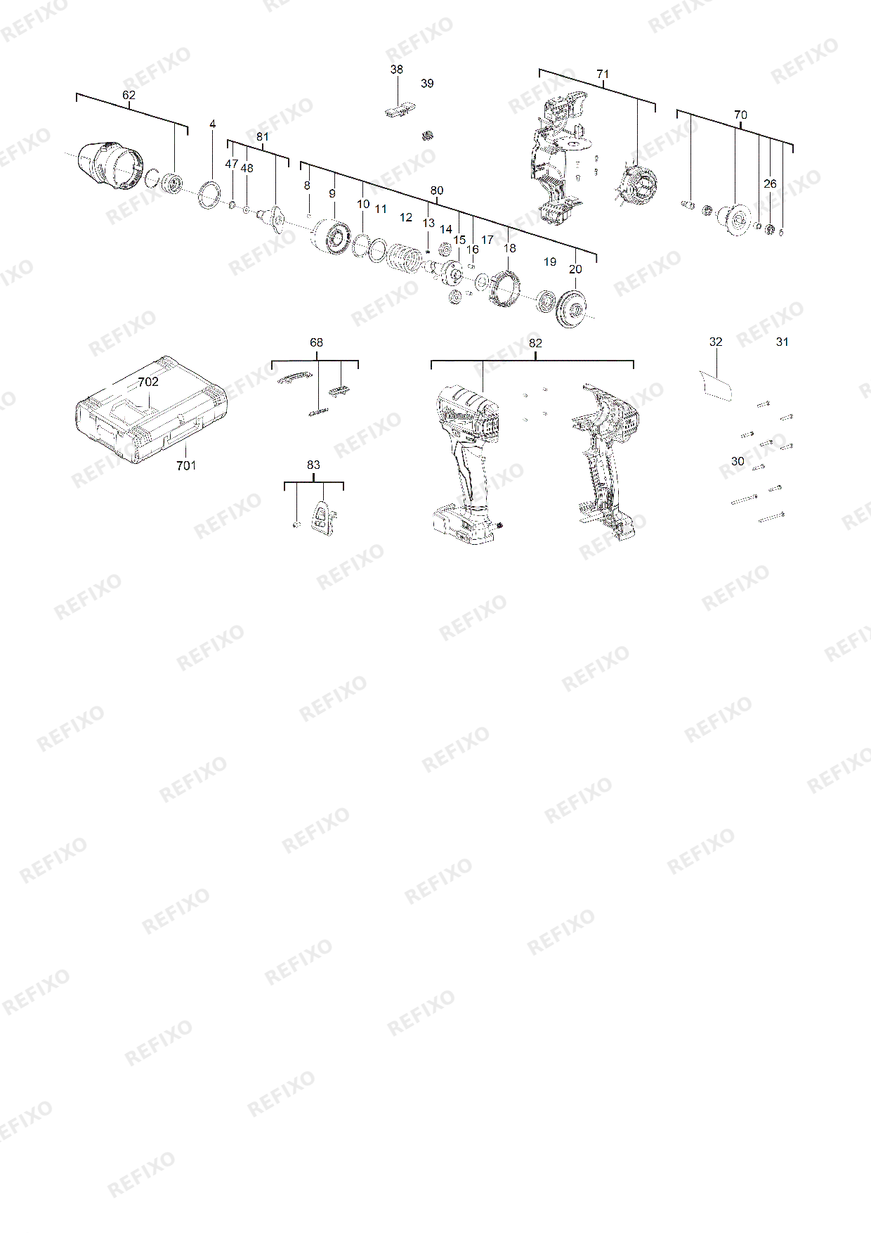 MILWAUKEE M18FIWF12 0 4933451070 4000452508 — схема запчастей